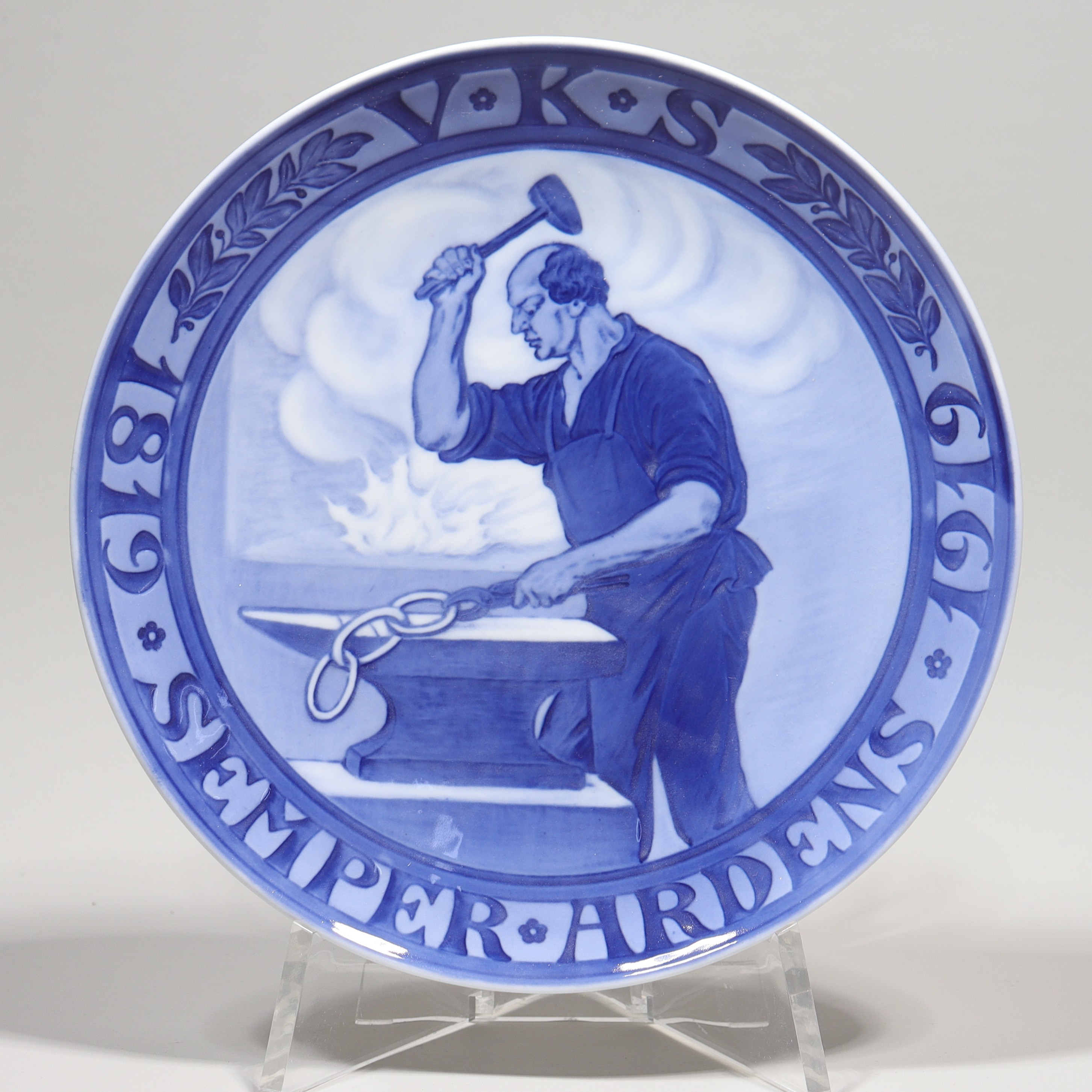 CHRISTIAN THOMSEN. MINNESTALLRIK, Royal Copenhagen, Odd-Fellows, VKS Semper Ardens 1819-1919.