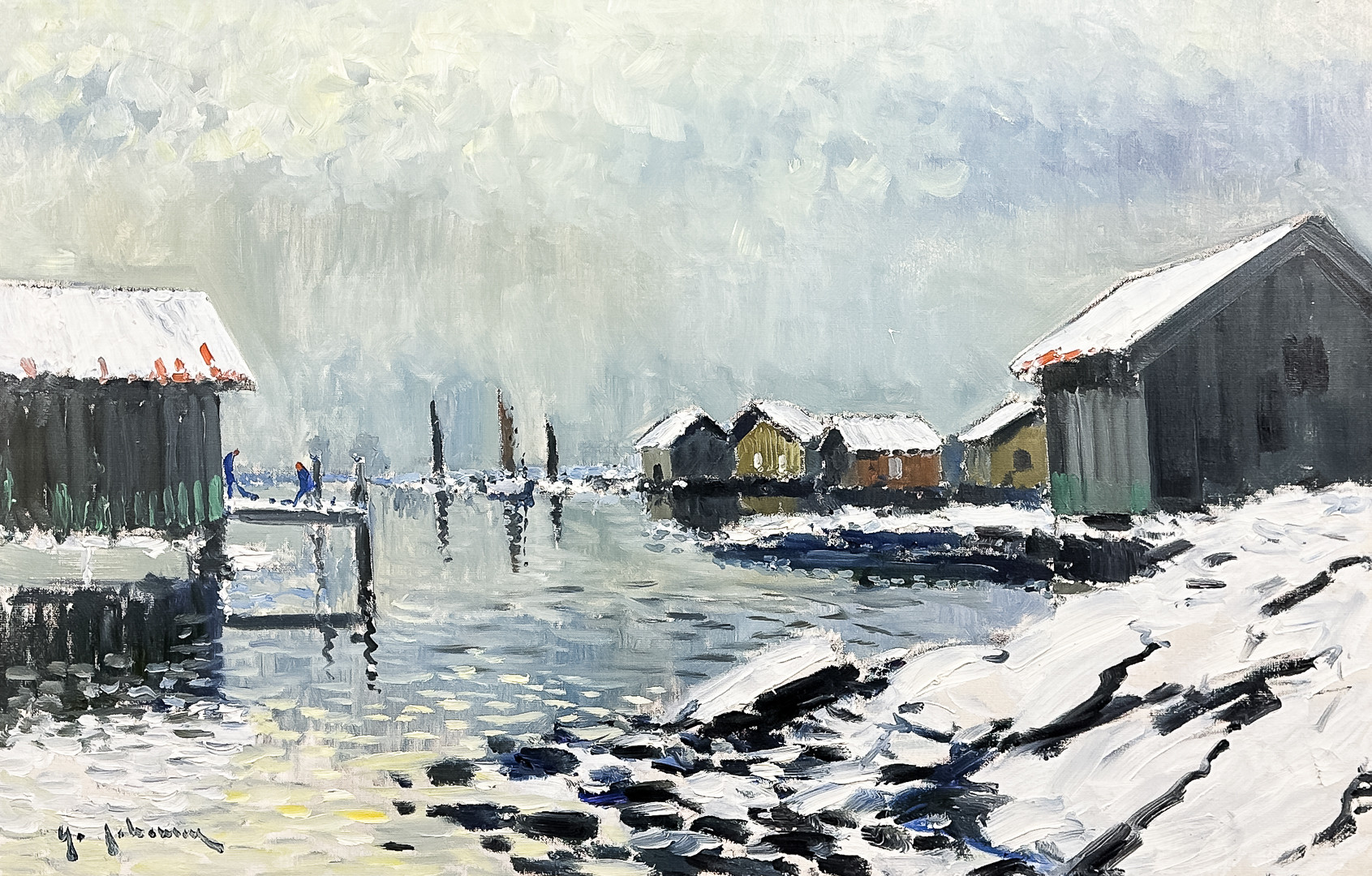 YO JOHANSSON. OLJA PÅ DUK, "Bohus vinter", signerad.