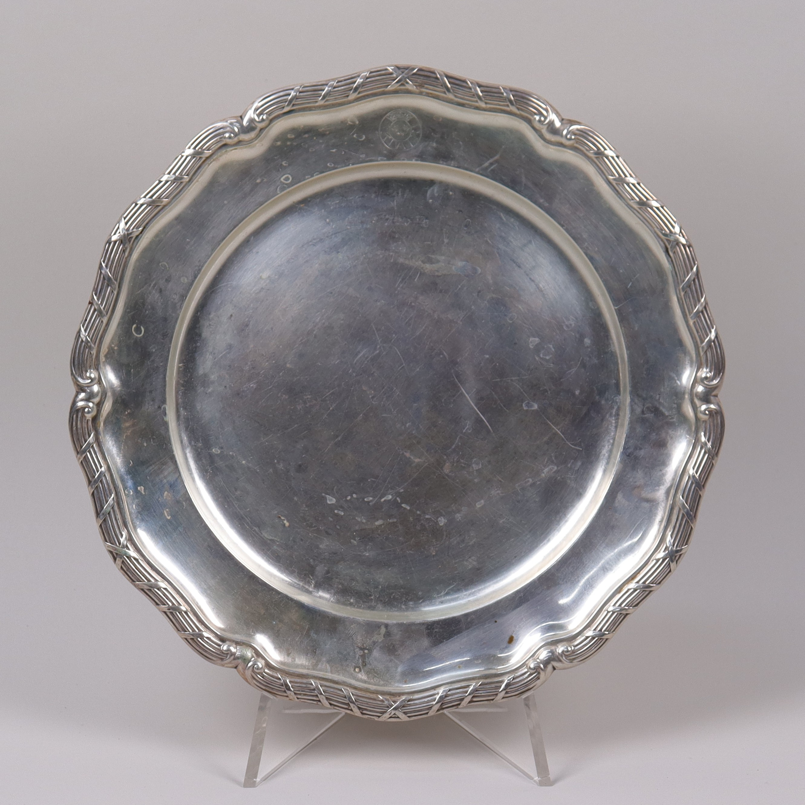 KUVERTTALLRIK, silver, rokokostil, C.G.Hallberg, Stockholm, 1928.
