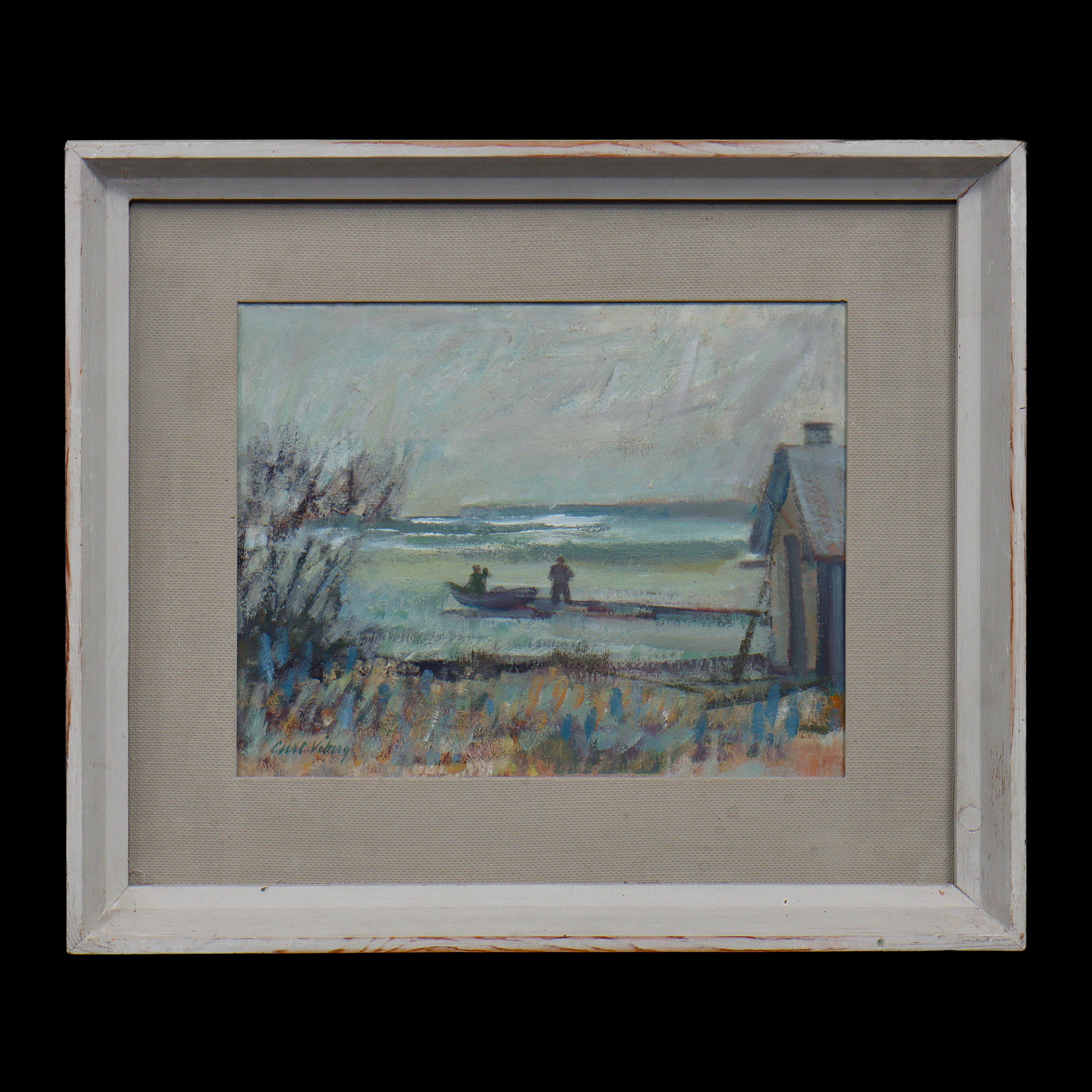 CURT VIBERG (1908-1969) OLJA PÅ PANNÅ, SIGNERAD.