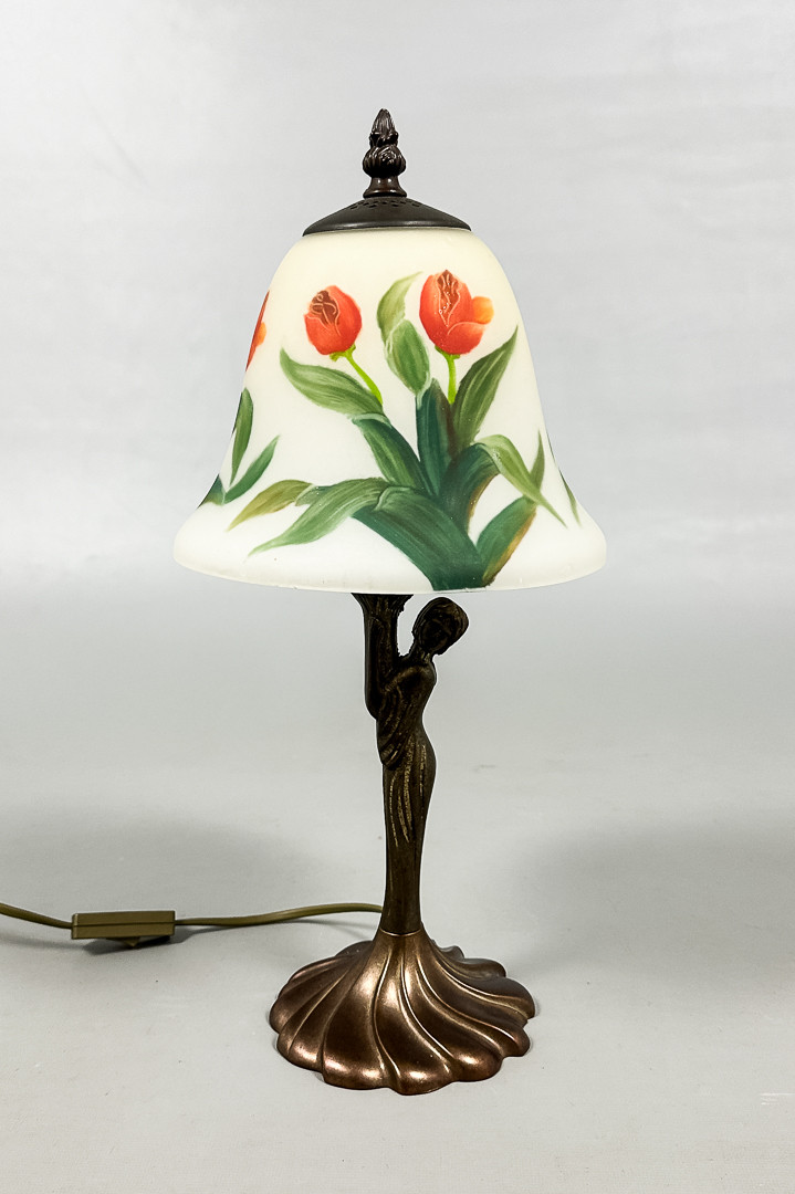 BORDSLAMPA, "Konvalj", jugend-stil, glas, metall.