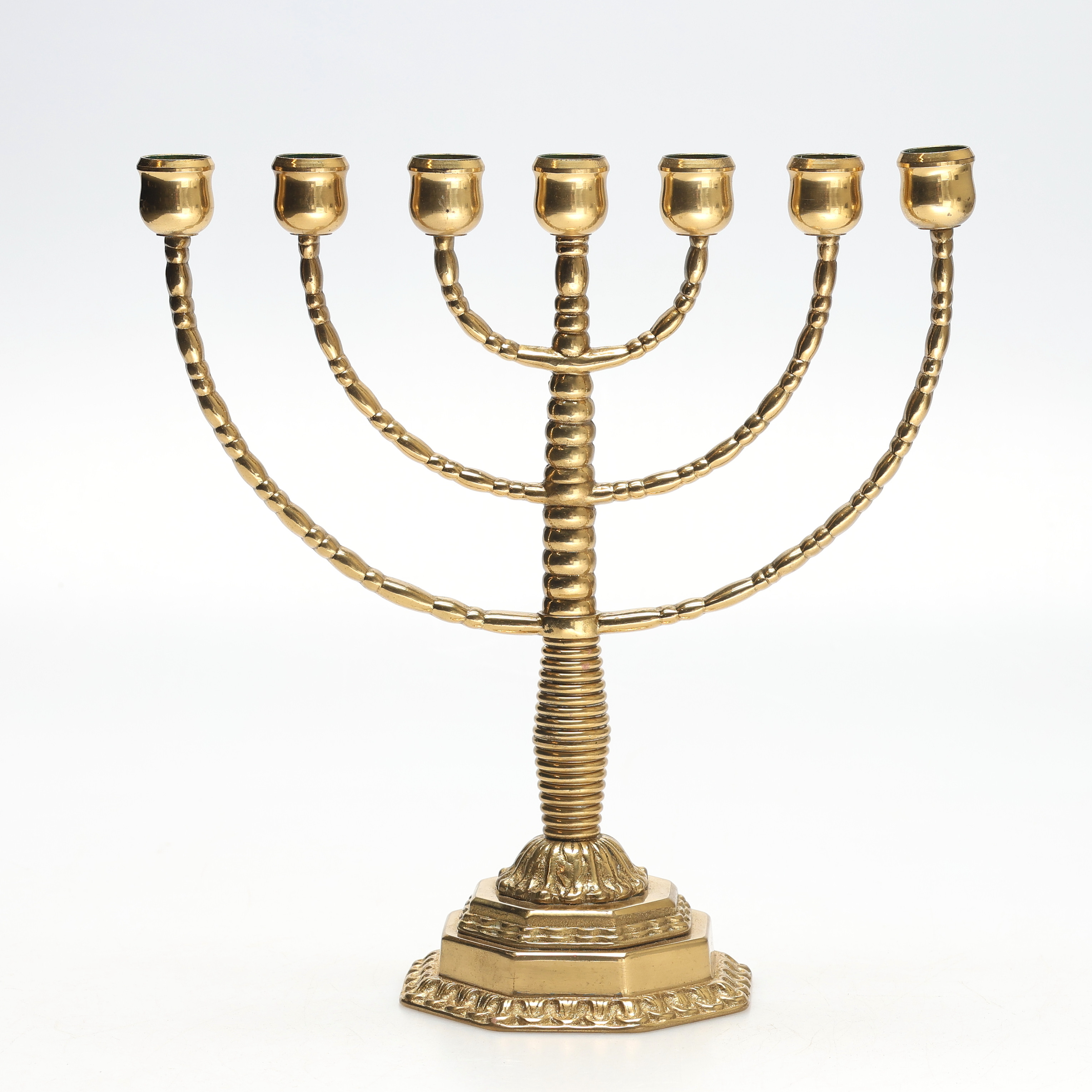 KANDELABER. Mässing, 7-armad, Malm.