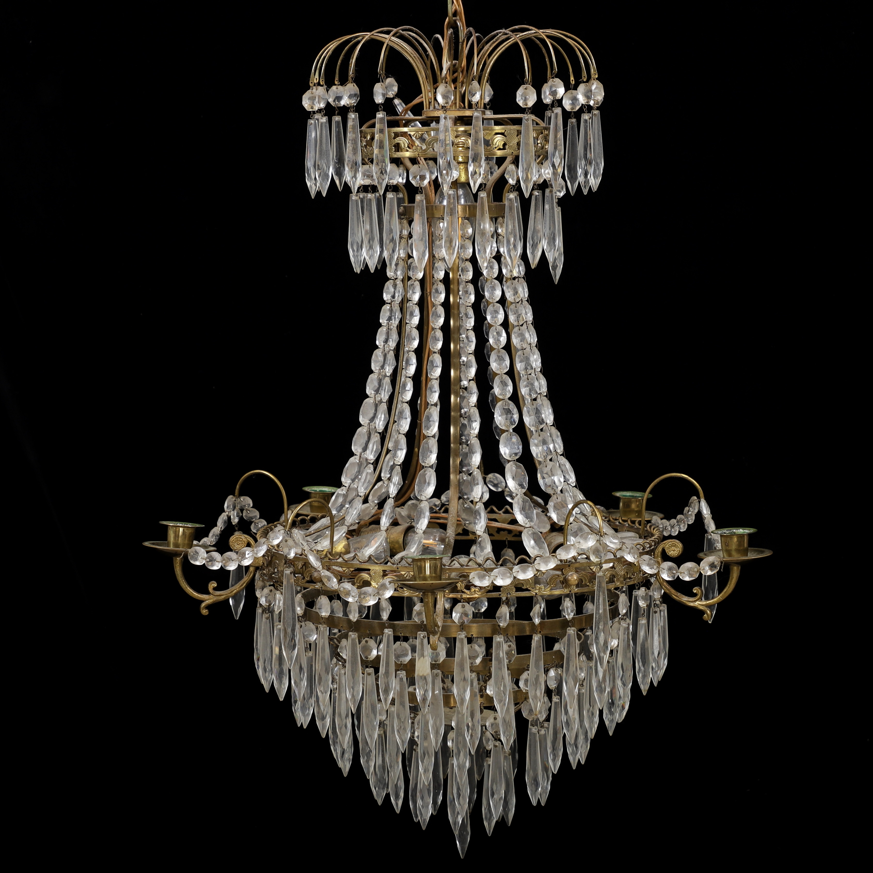LJUSKRONA, empirstil, 1900-talets andra hälft, totalhöjd 80 cm.