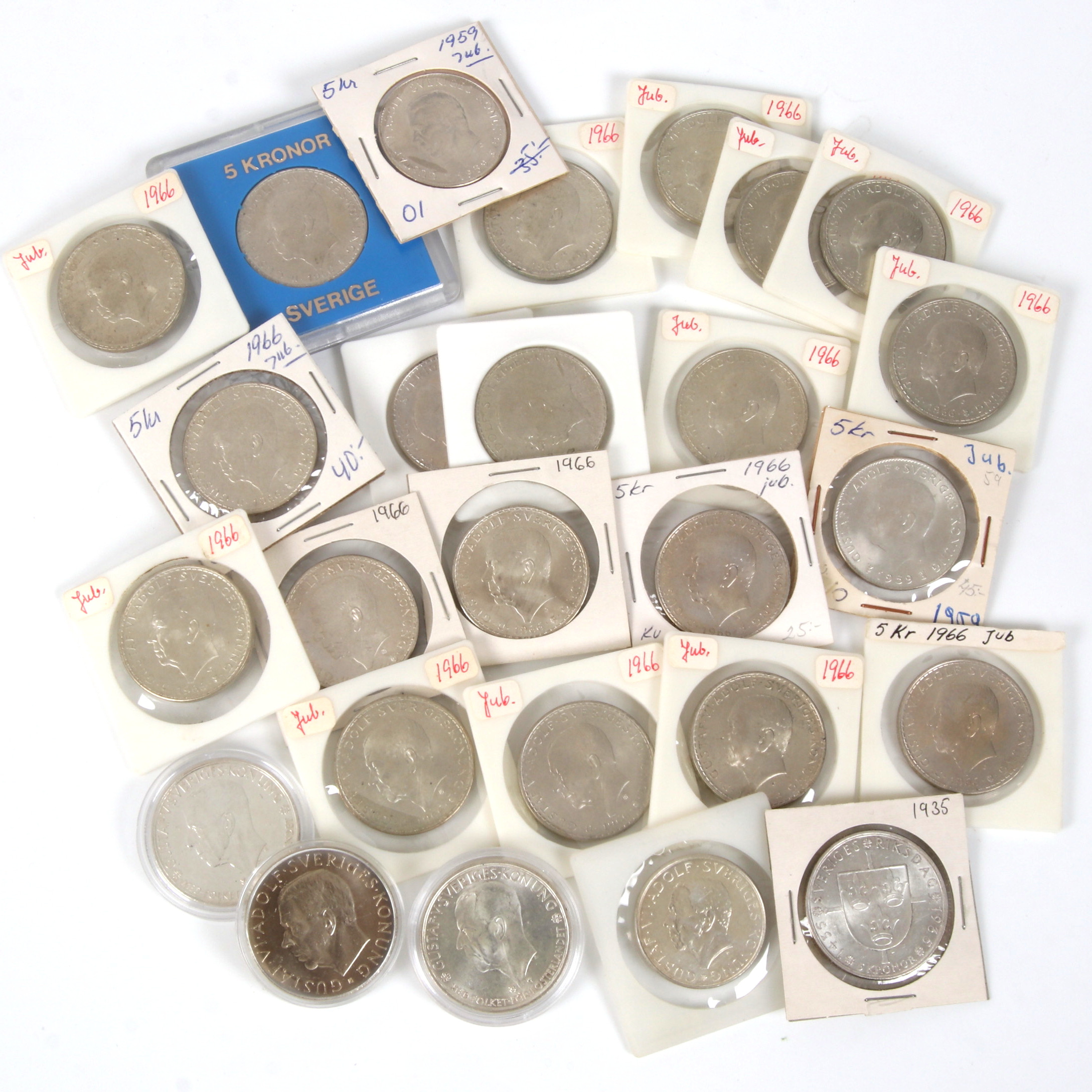 SILVERMYNT, 25 st. 5 kr. Sverige. 1900-tal.