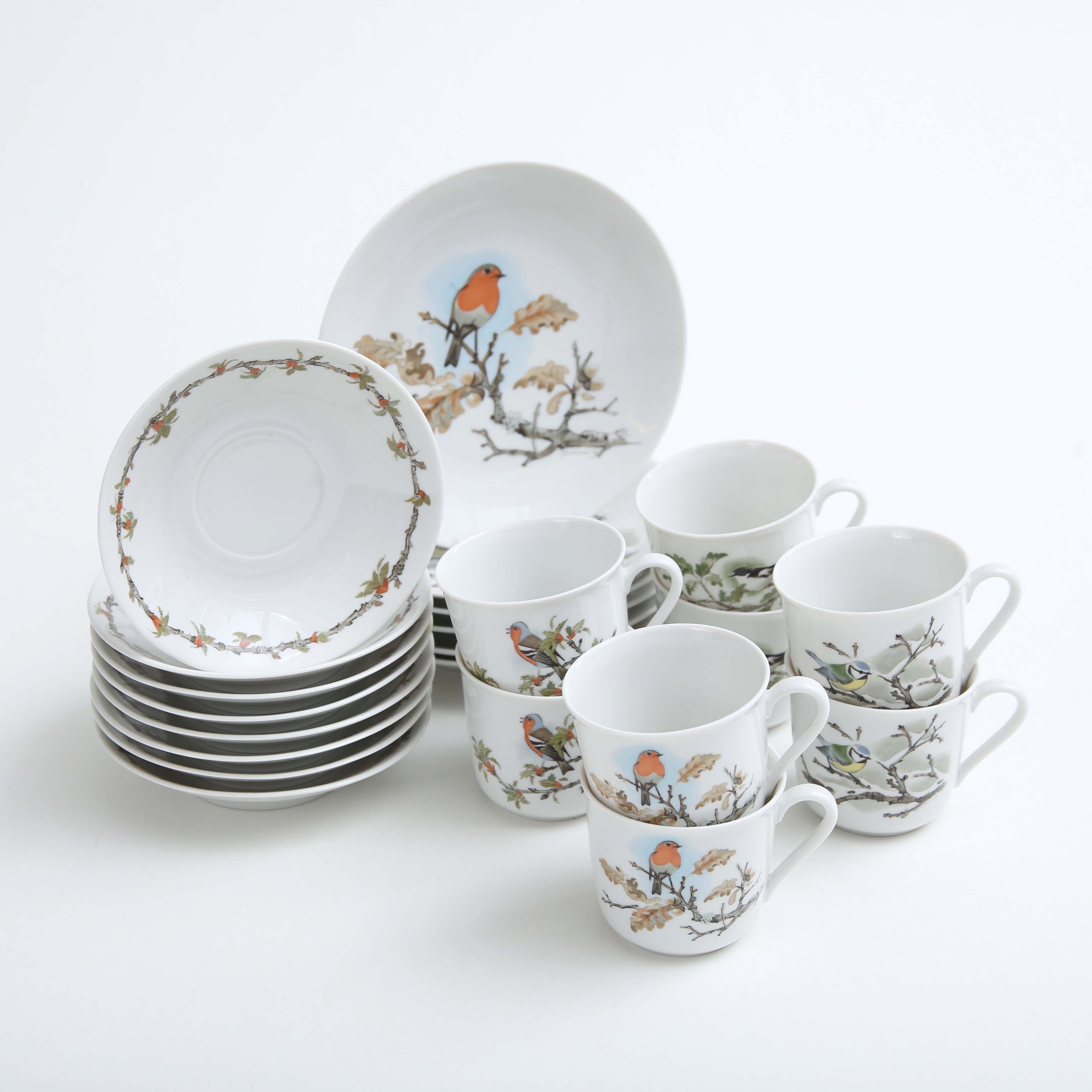 KAFFESERVIS, 22 delar, fyra årstider, Rörstrand.