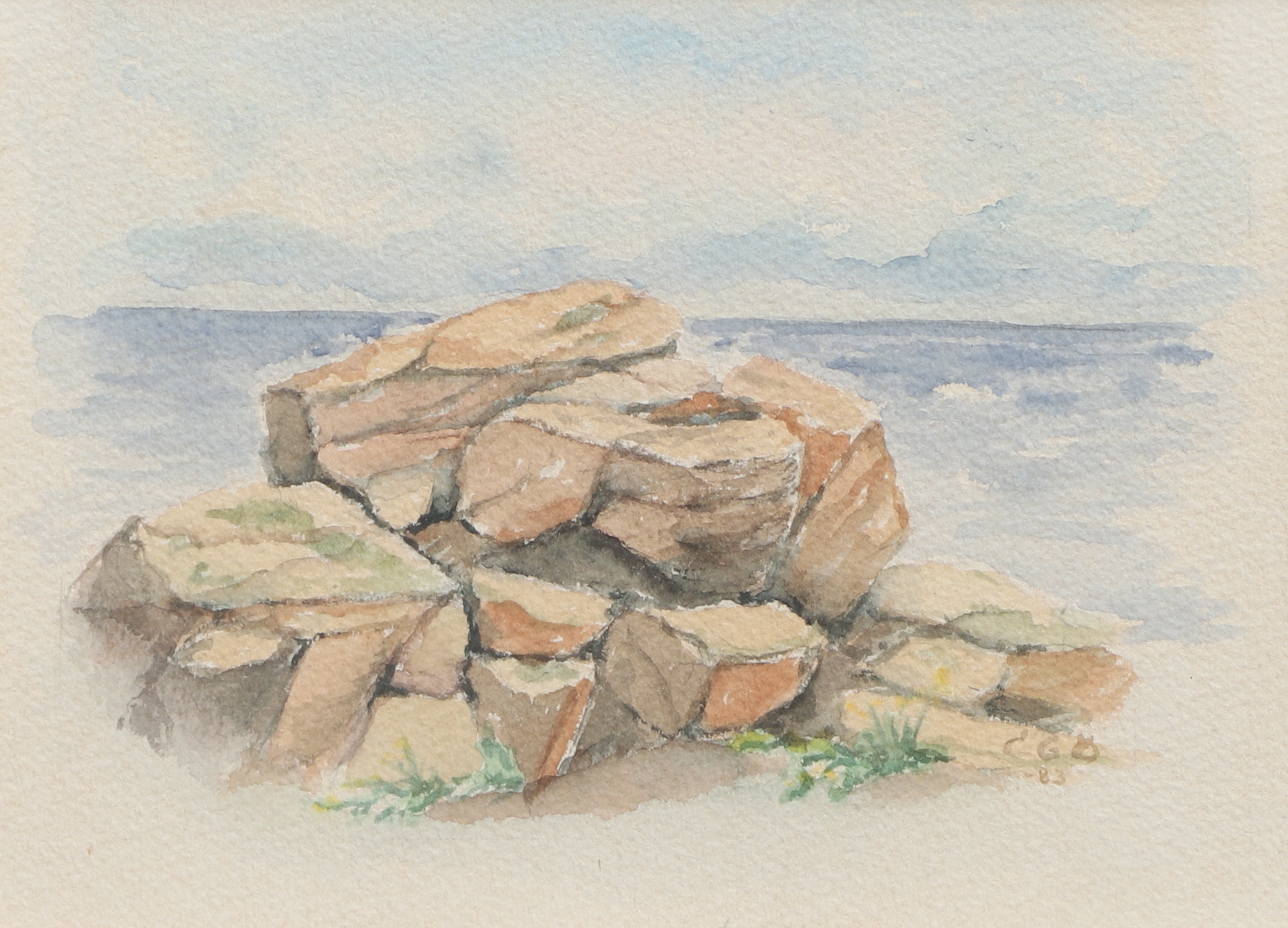 CLAES-GÖRAN OTTERBERG. Akvarell, kustlandskap, signerad, daterad -83.