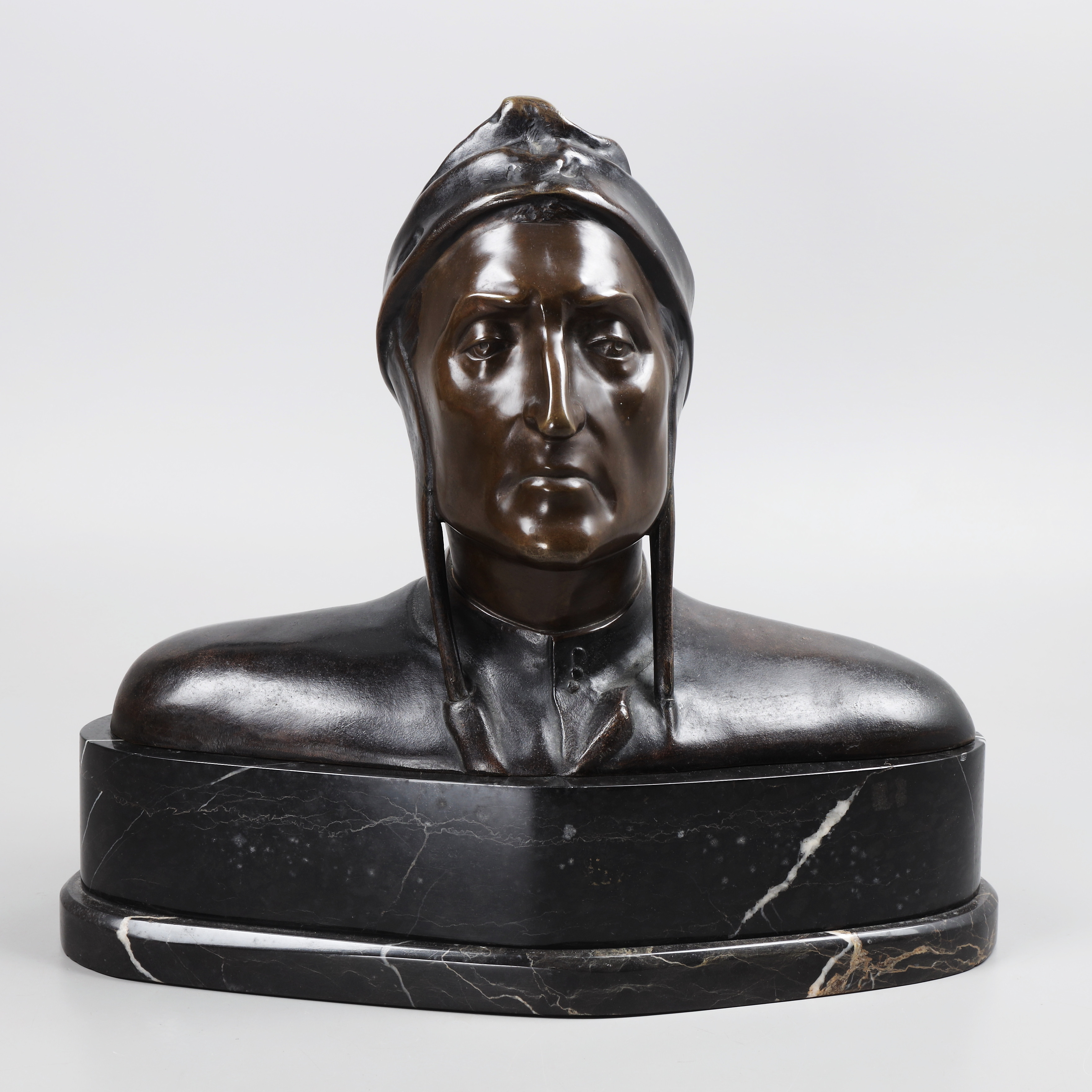 SKULPTUR, brons/marmor, "Dante Alighieri", 1900-talets första hälft.