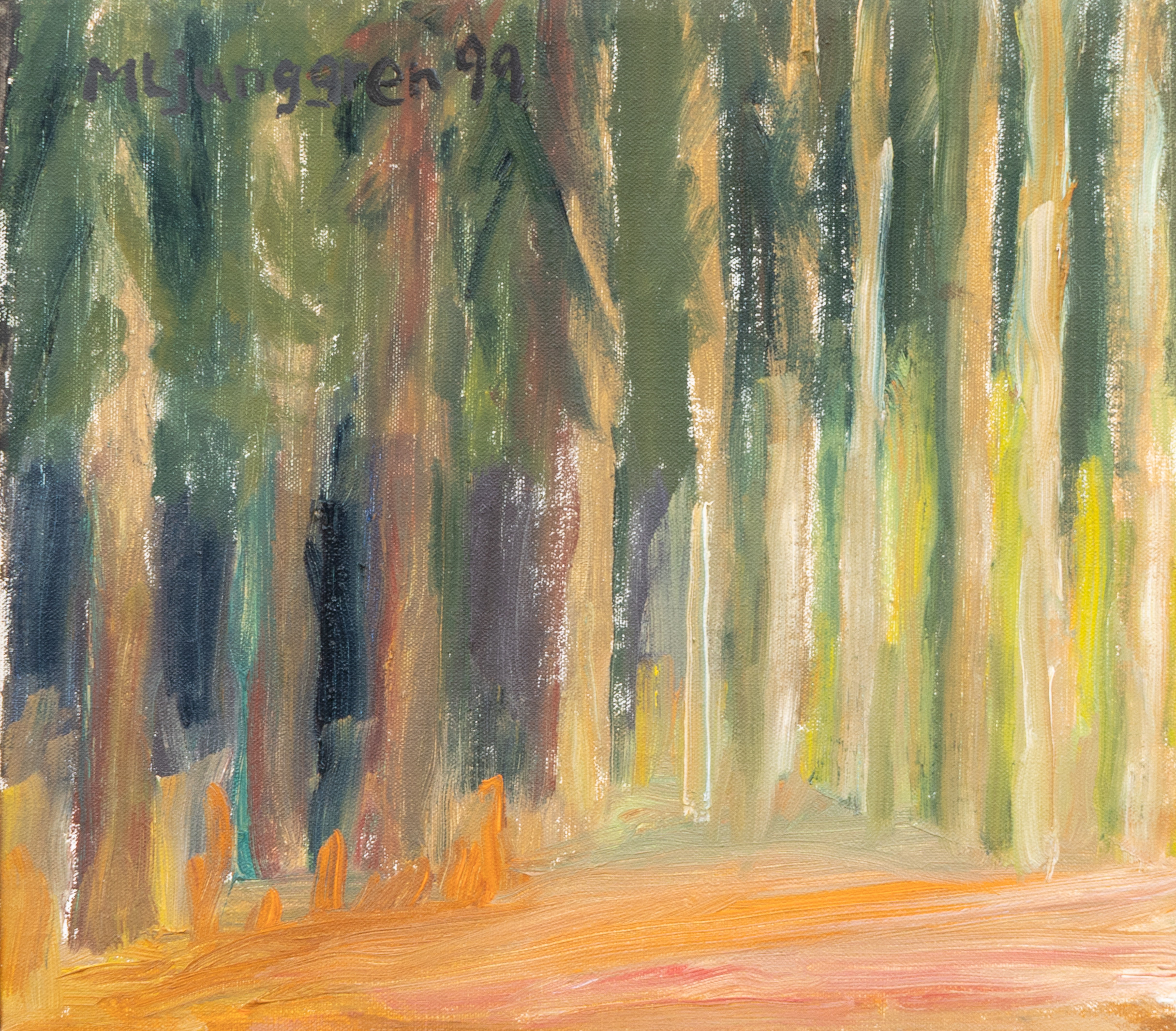 MARTIN LJUNGGREN (1930-2008). Parti måleri, 5 st, olika motiv, oljor på dukar, signerade.