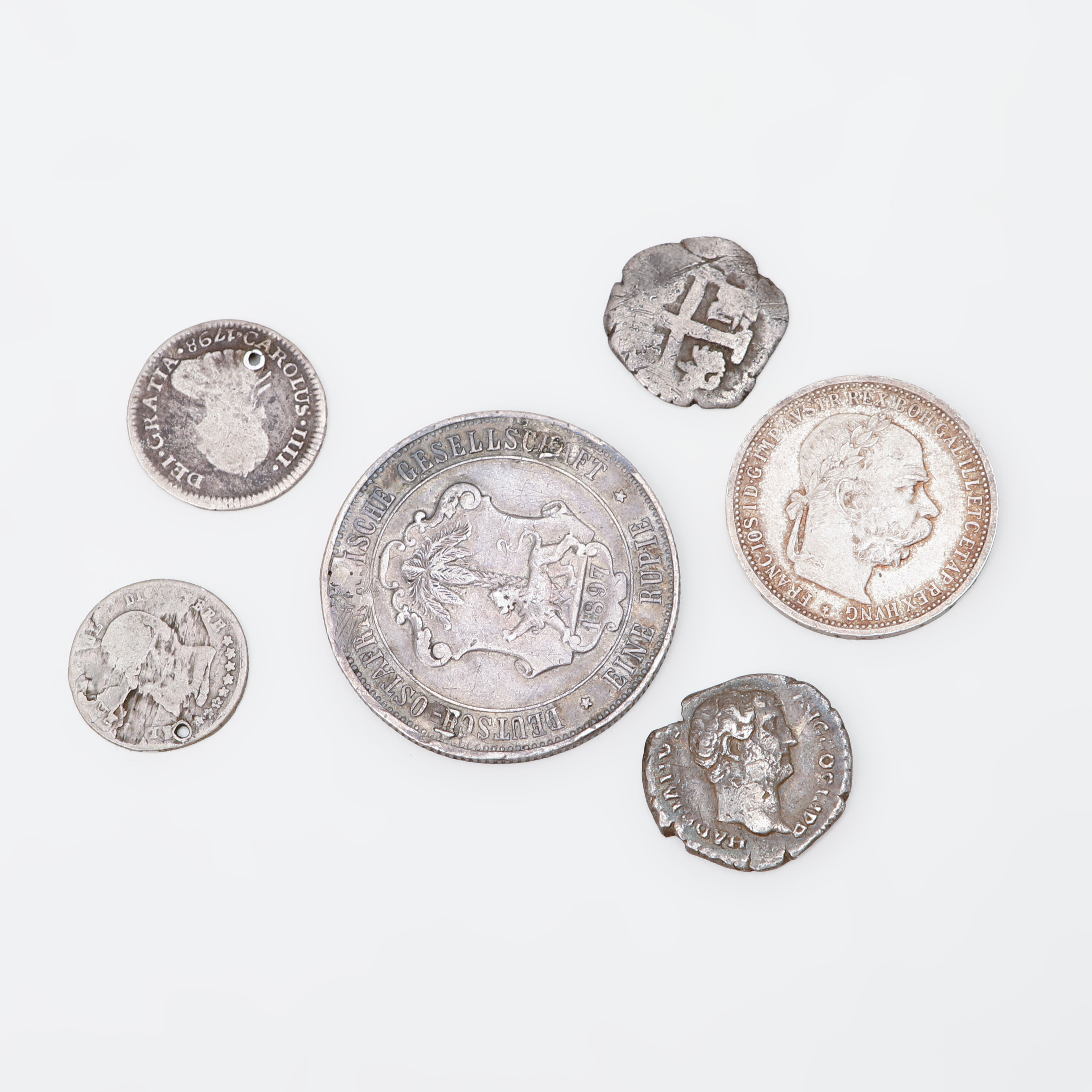 SILVERMYNT, 6 st, varierande åldrar och länder.