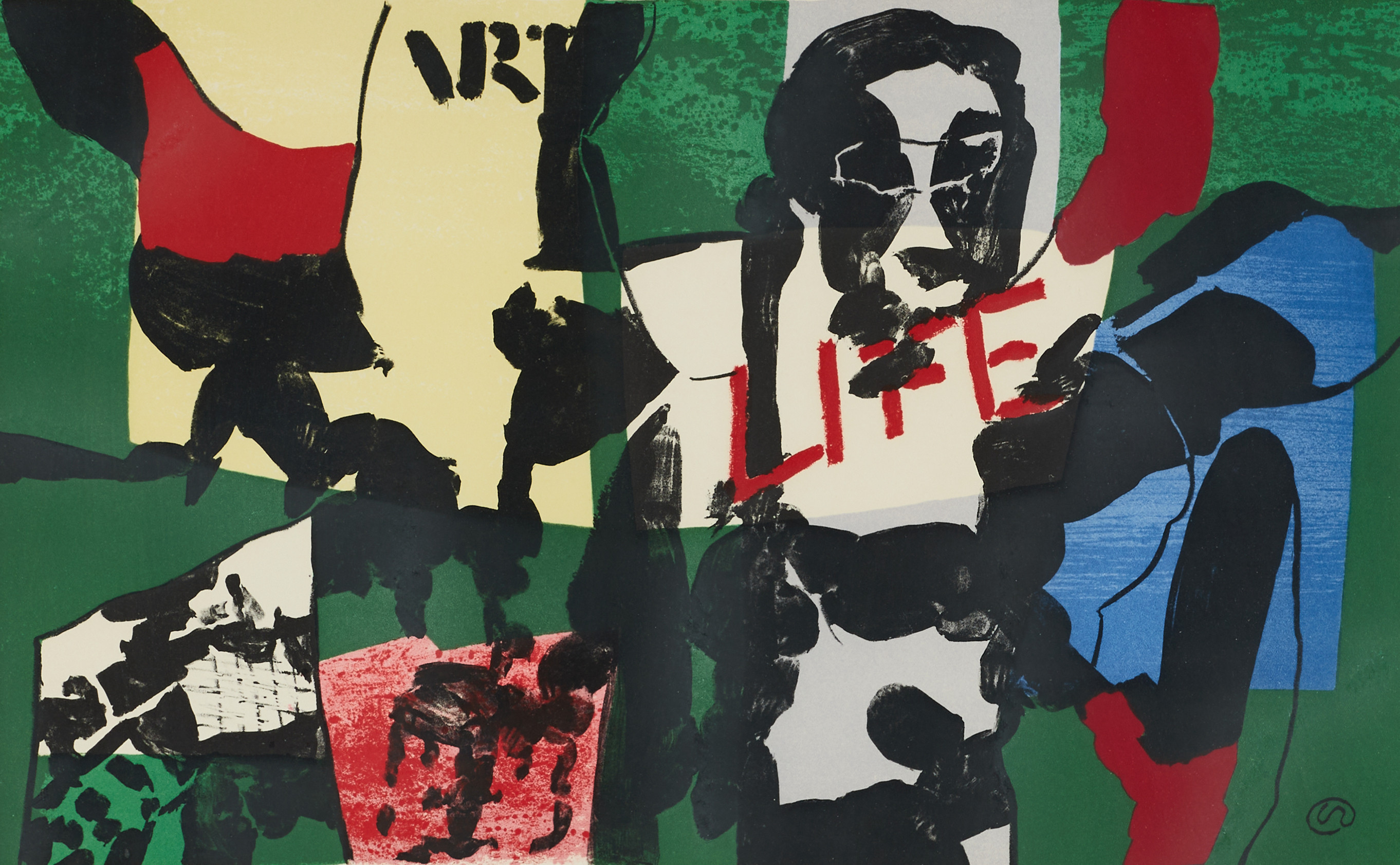 LENNART RODHE (1916-2005). Komposition, signerad, numrerad 97/310, färglitografi.