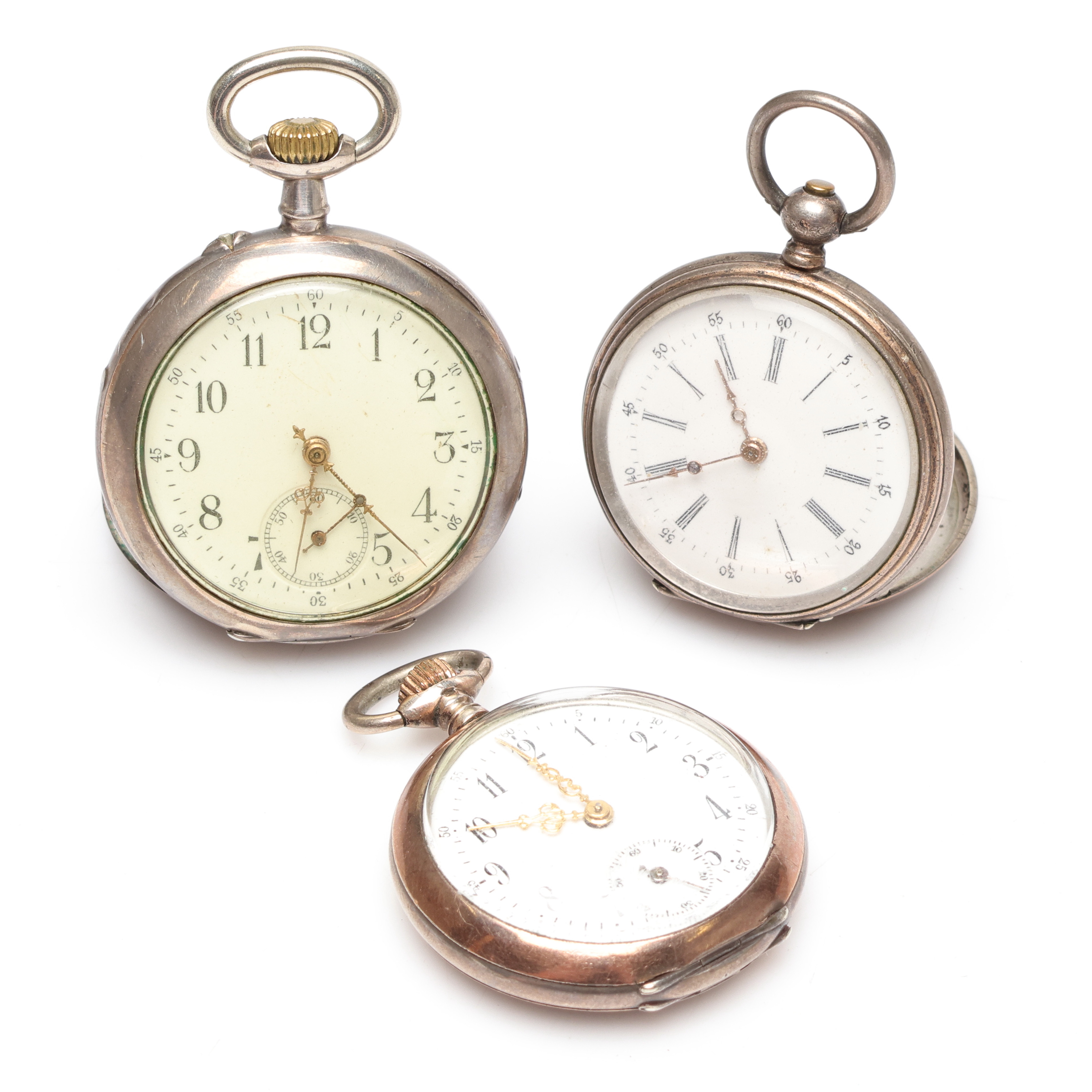 FICKUR, mormorsur, 3 st, silver, 1800/1900-tal.