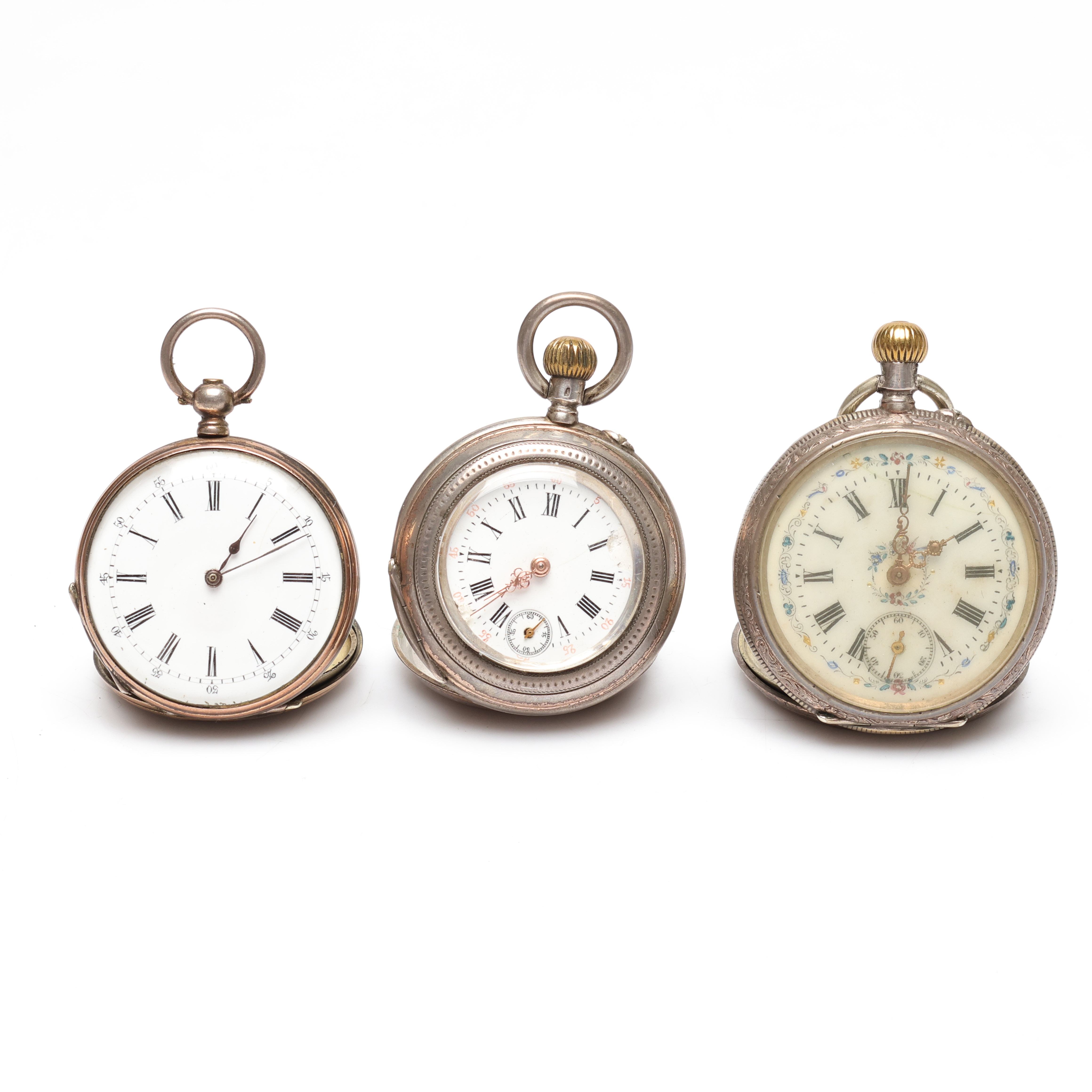 FICKUR, 3 st, silver, 1800/1900-tal.