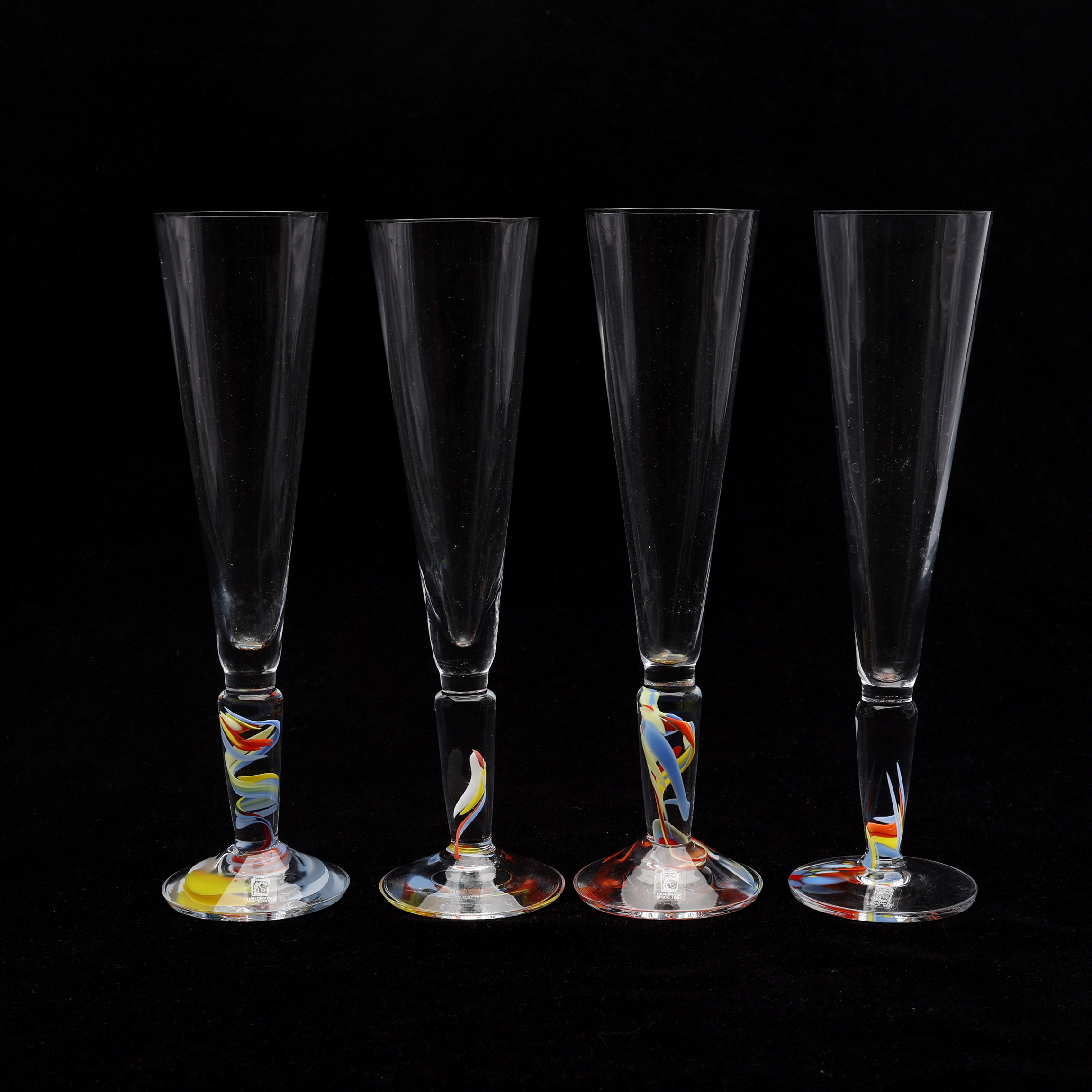 ARDY STRÜWER. CHAMPAGNEGLAS, 4 STYCKEN, JOHANSFORS.
