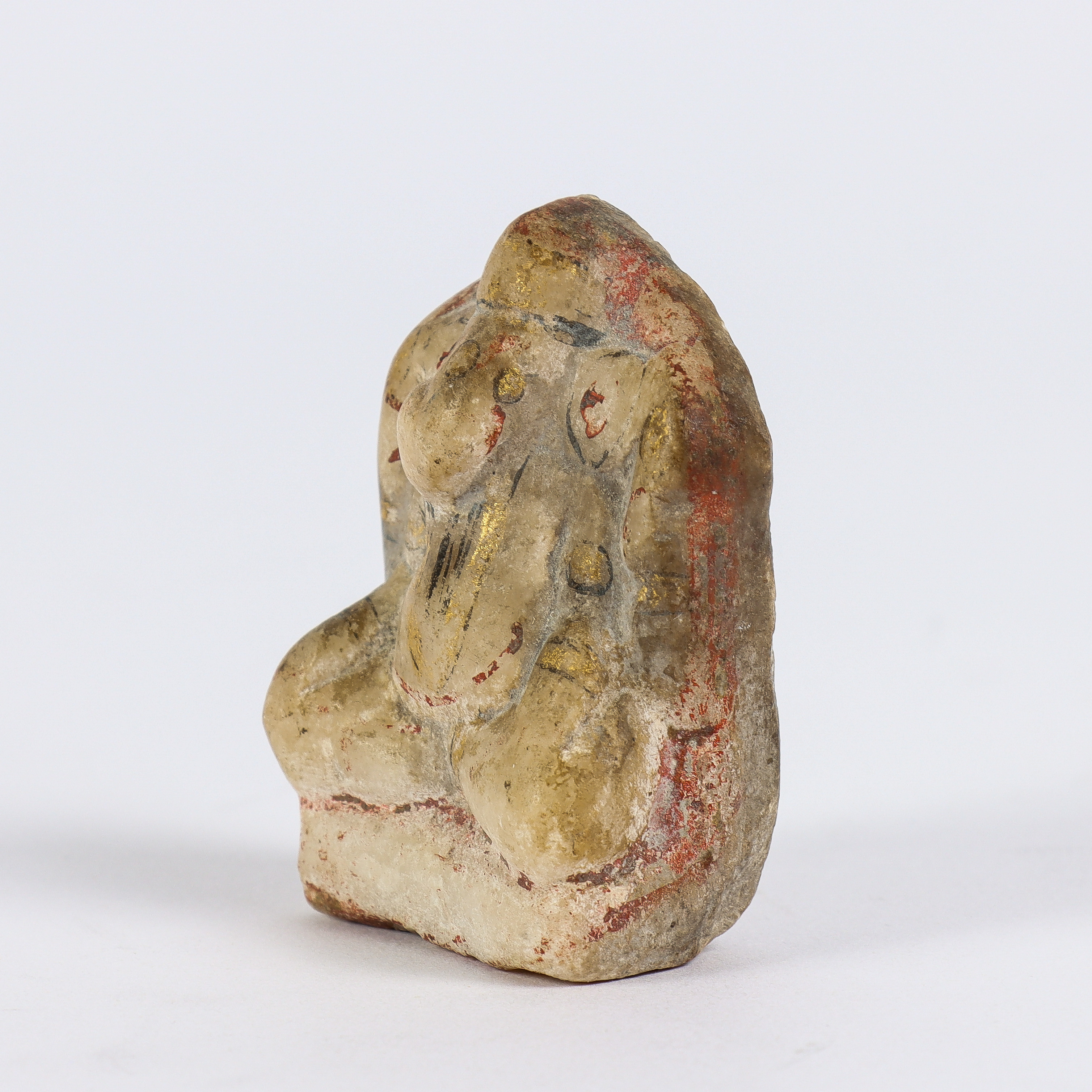 GANESHA, sten, skuren och bemålad samt förgylld, 1800-tal eller äldre.