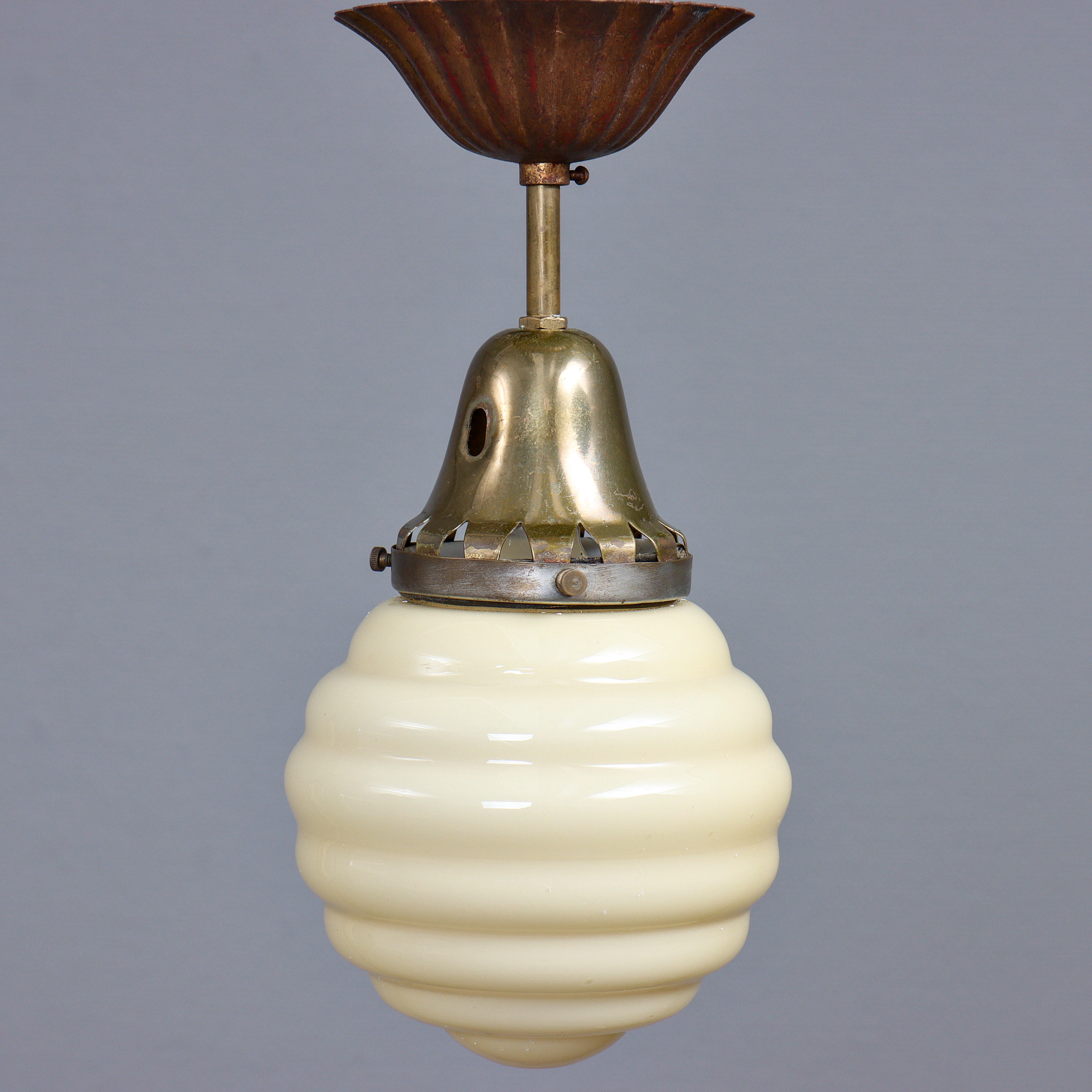 TAKLAMPA, BI-KUPA I GLAS, MÄSSING, FUNKIS, 1930/1940-TAL.