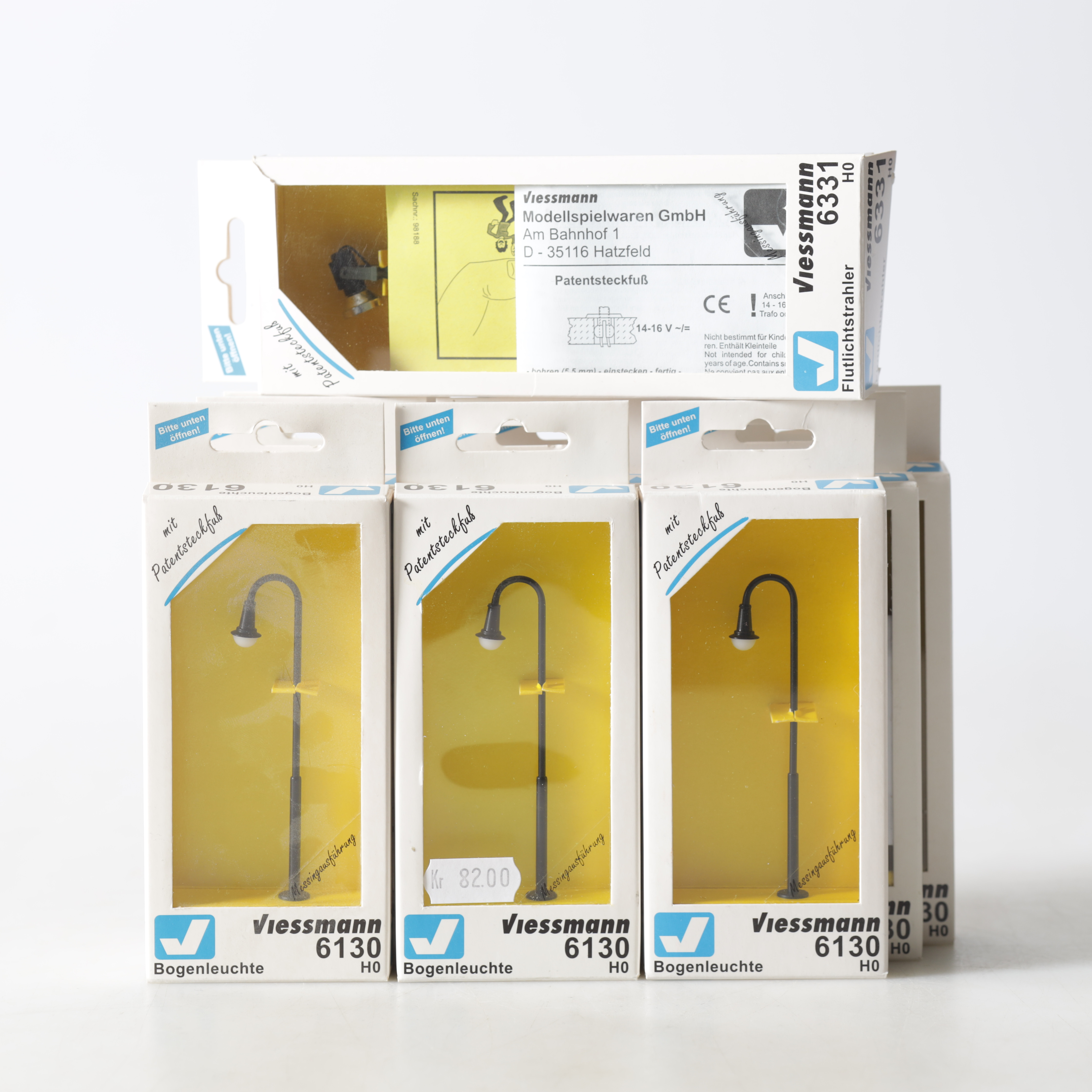 BELYSNING, 10 st. 6130 samt 6331, H0, Viessmann.
