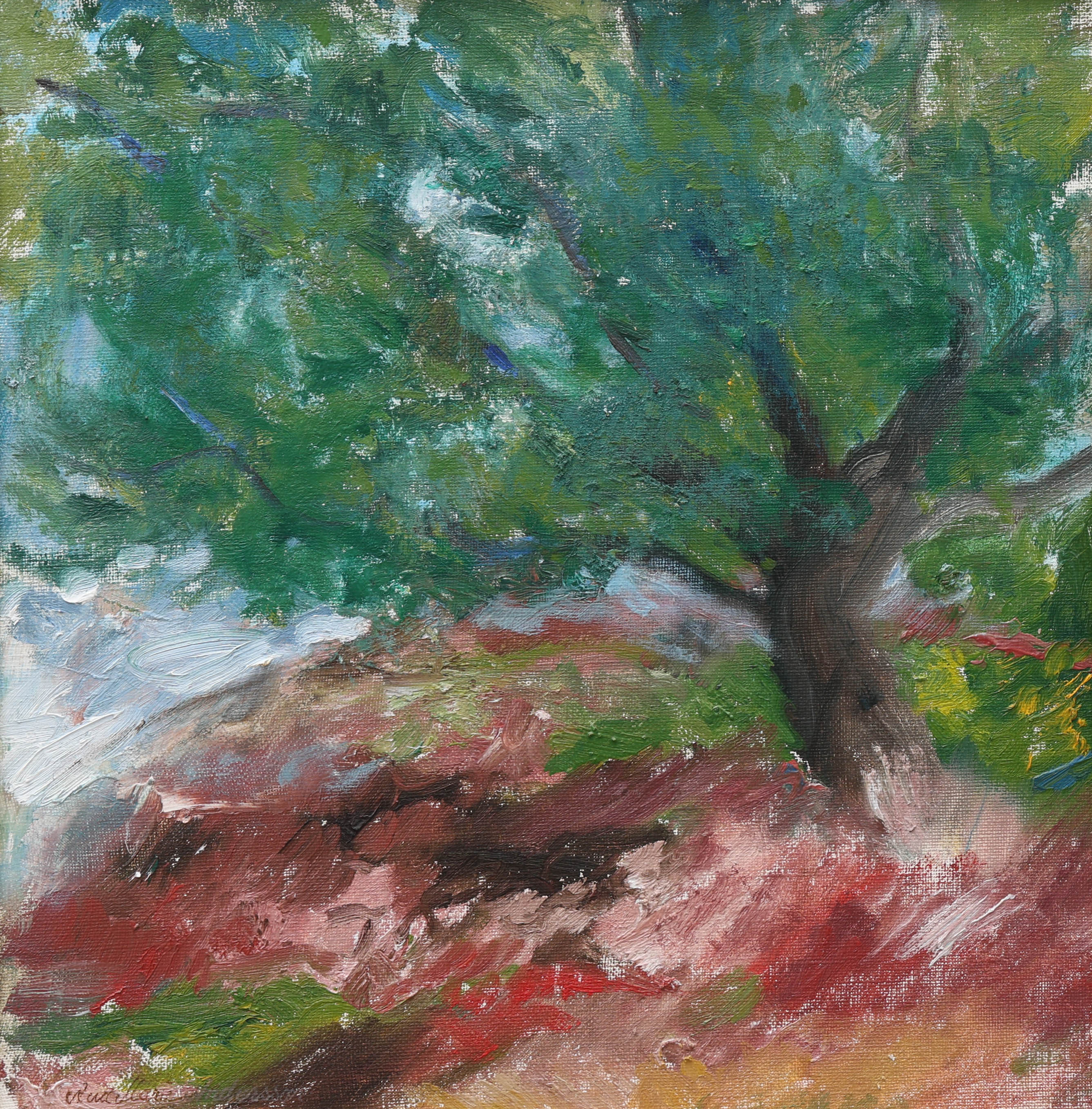 ANN-MARIE ANDERSSON. olja på duk, "Sommarträd", signerad.