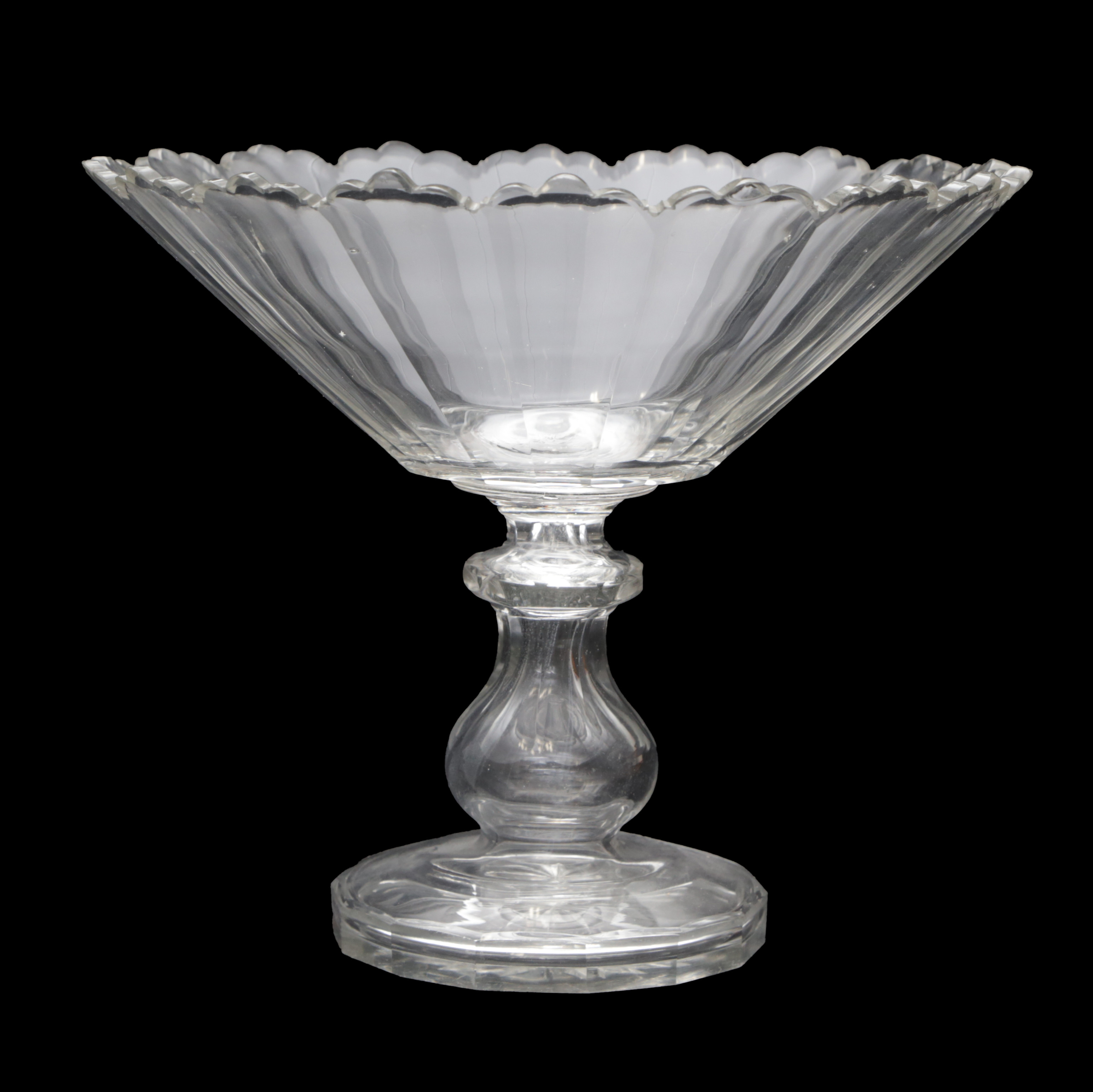 SKÅL, på fot, glas, 1800-tal.