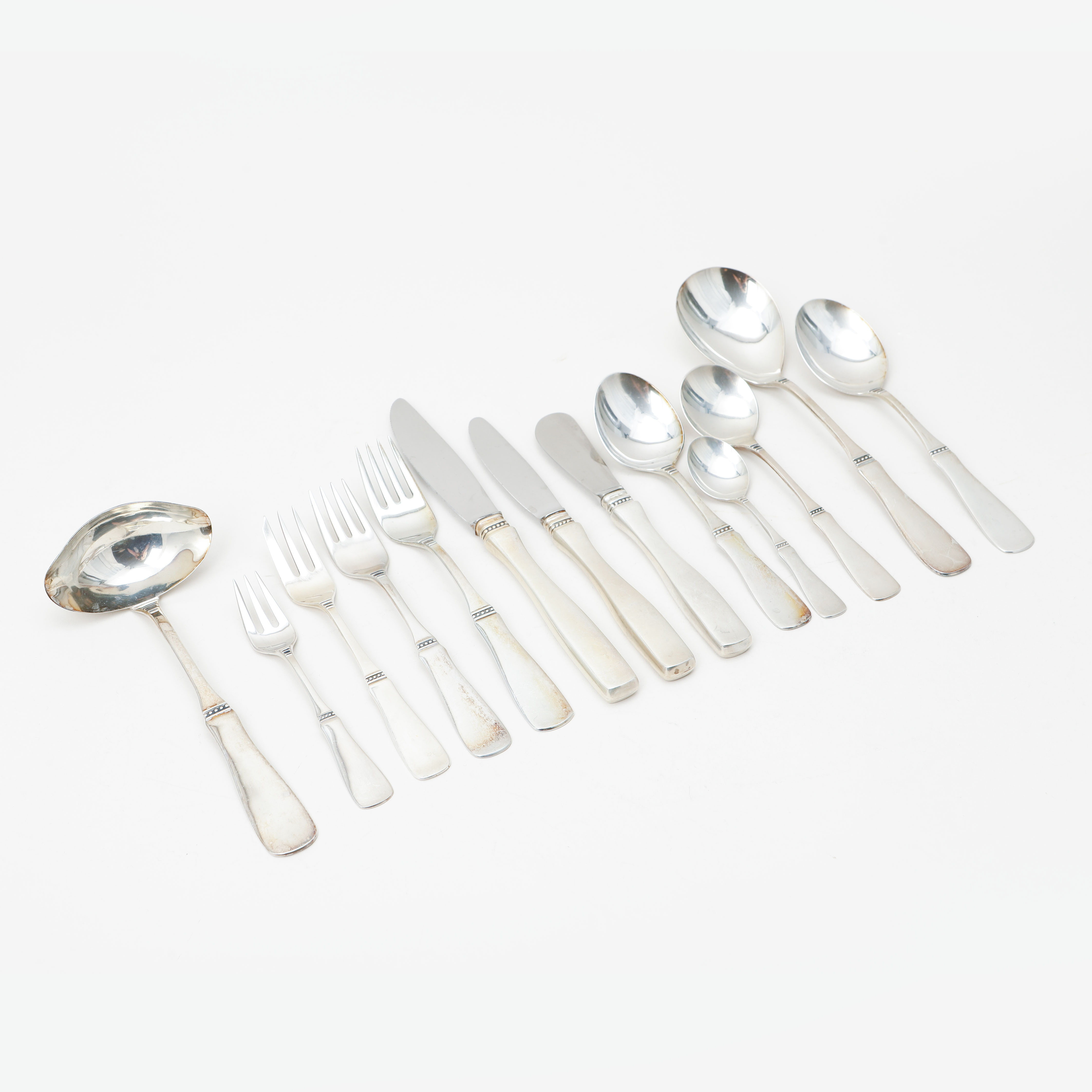 BESTICKUPPSÄTTNING "UPPSALA", 119 delar, silver, MGAB. Totalvikt ca 4400 g.