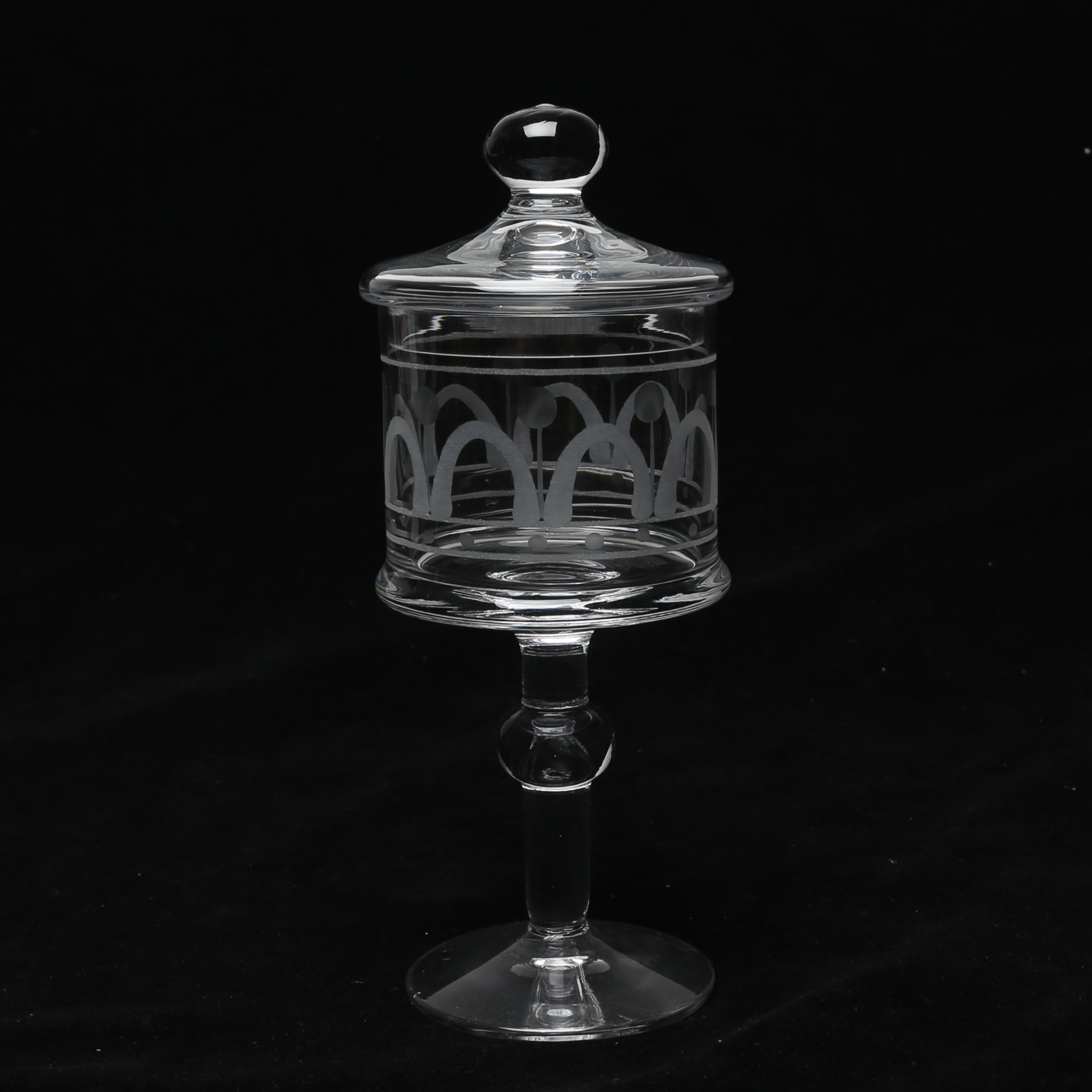 BERTIL VALLIEN. LOCKPOKAL, glas, Boda "Husar" osignerad.
