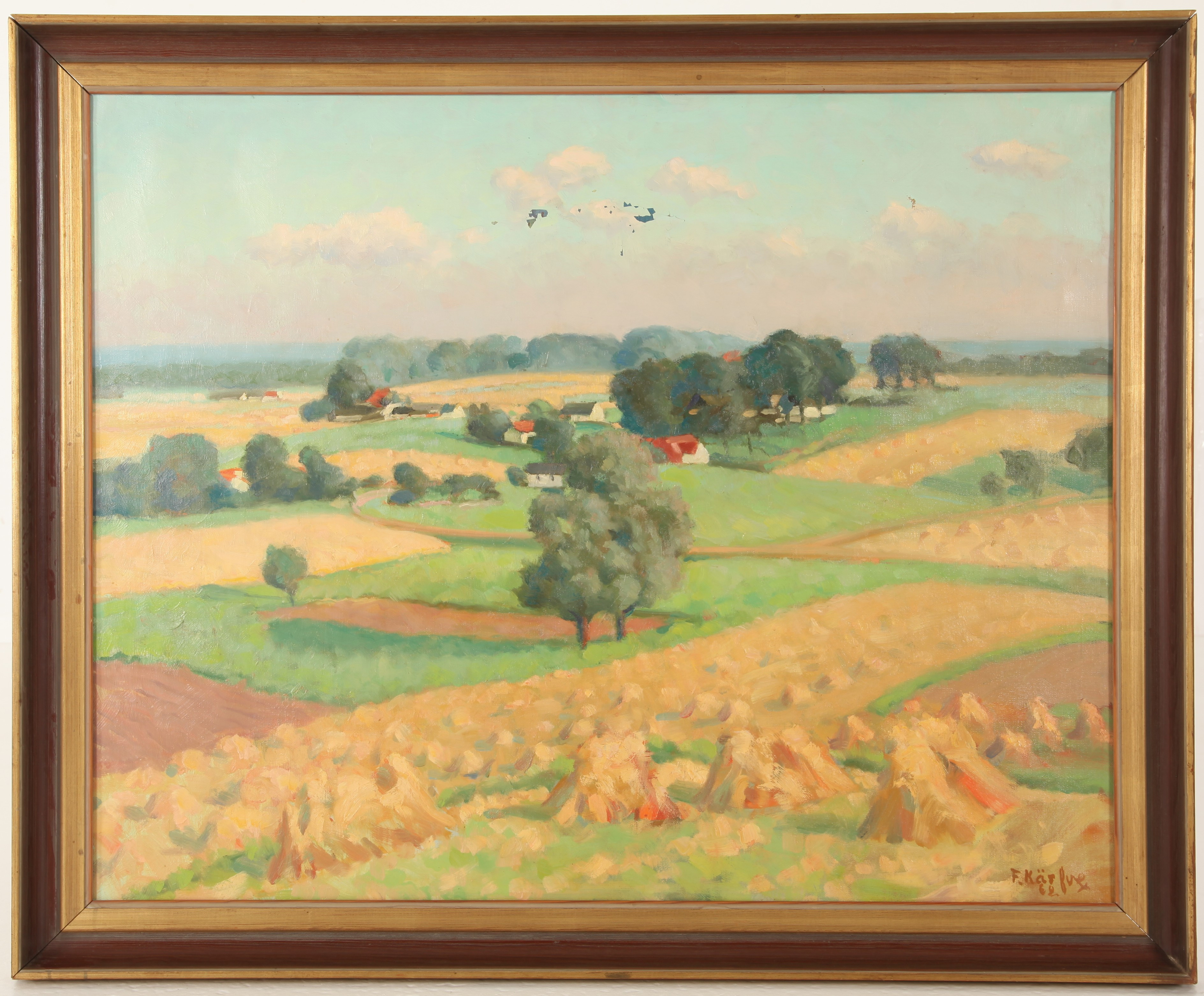 FRITZ KÄRFVE. 1880-1967. Olja på duk, Skånemotiv, signerad.