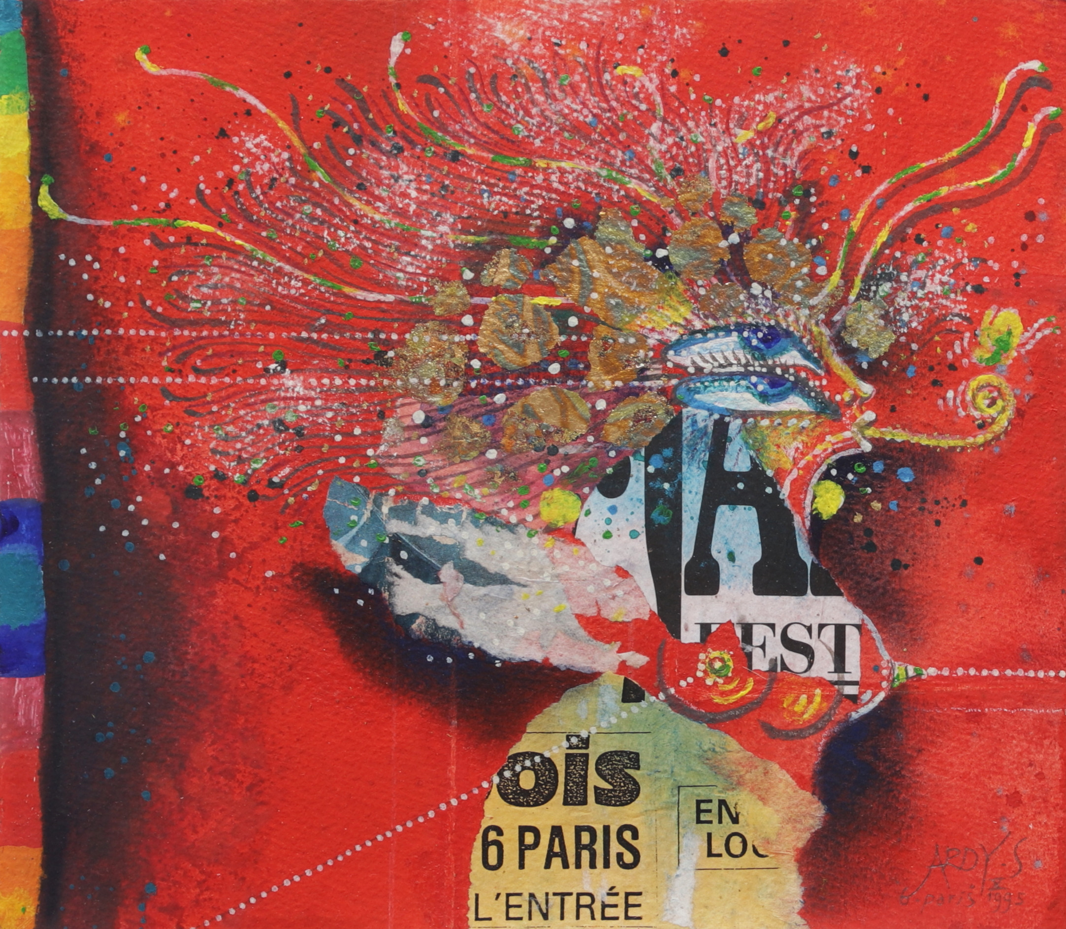 ARDY STRÜWER. "6-Paris". Blandteknik, signerad och daterad 1995.
