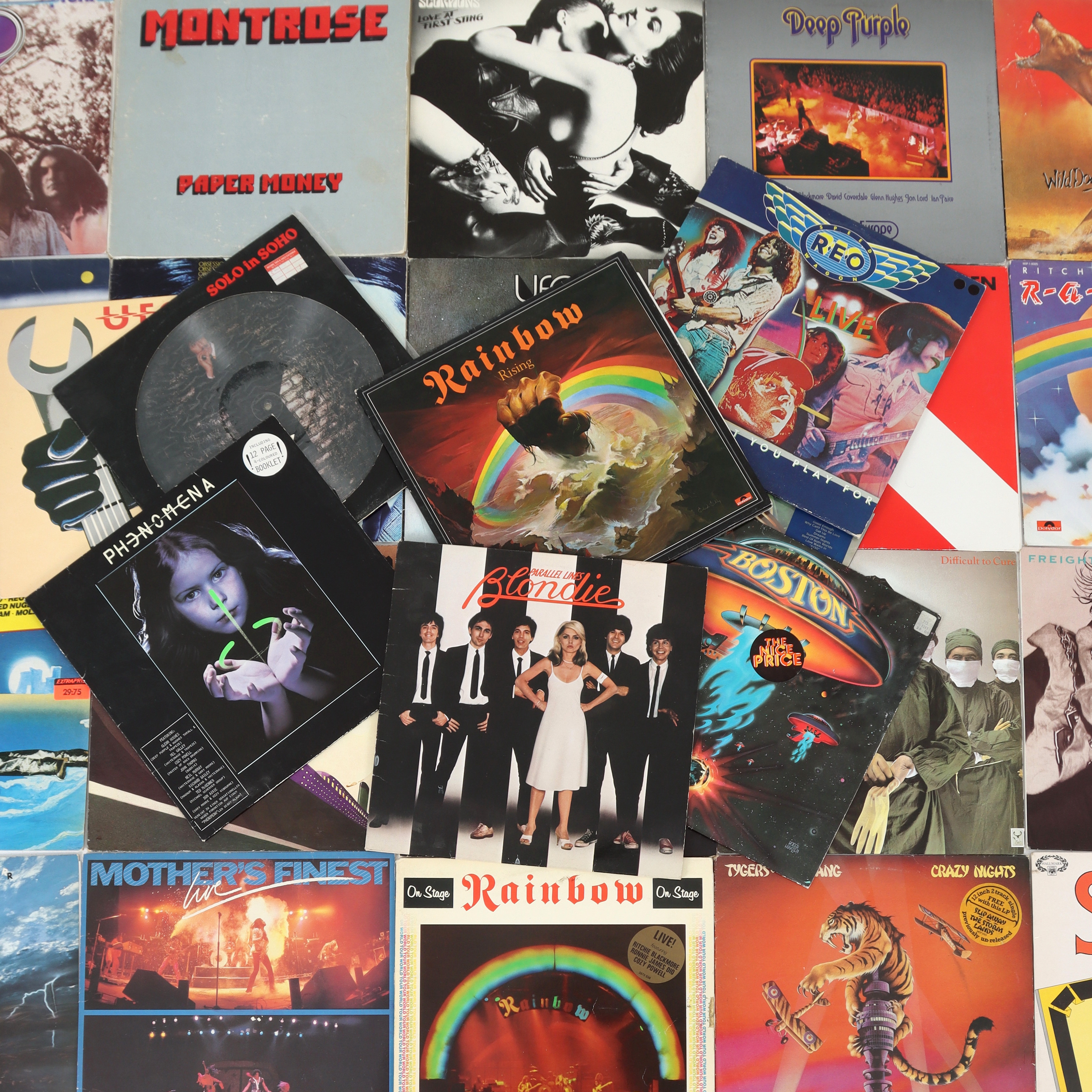 LP-SKIVOR, ca 50 st, UFO, Scorpions, Deep Purple, Rainbow, Led Zeppelin, Van Halen, mfl. 1970/80-tal.