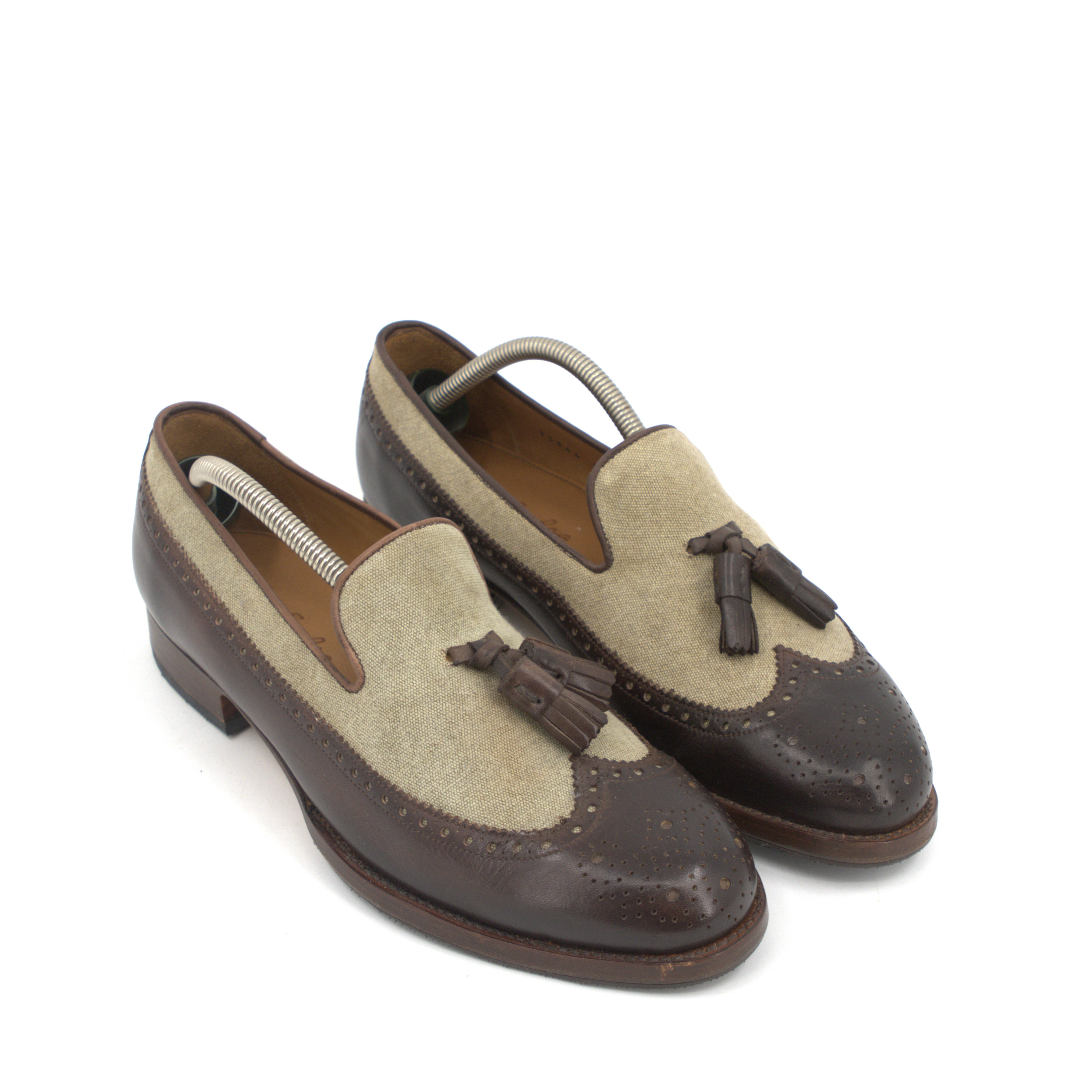 SKOR, modell loafers, herr, skinn, tyg, stl. 42/8, Andrés Sendra, Spanien.