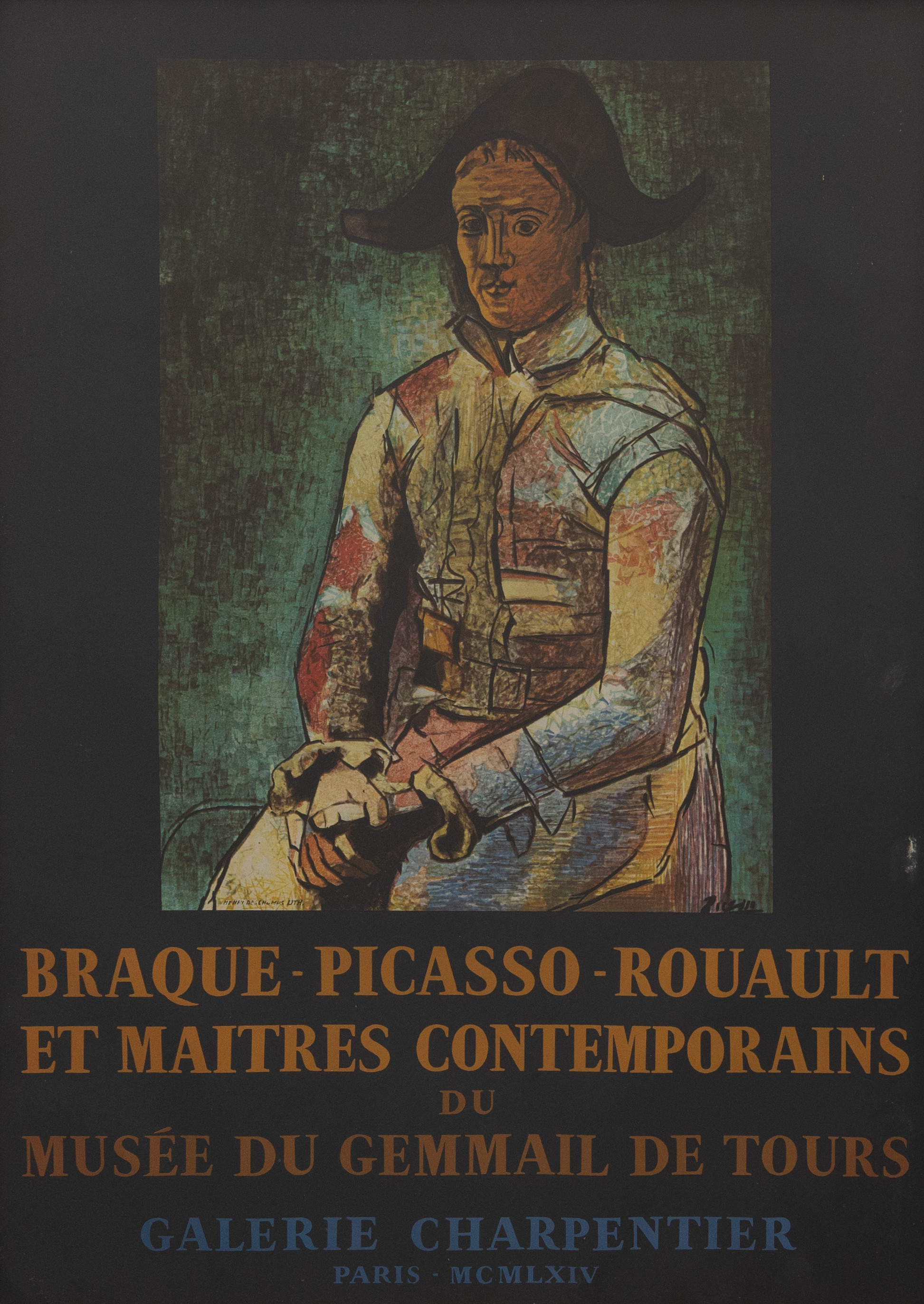 PABLO PICASSO. Affisch, Musée du Gemmail de Tours 1964, litografiskt tryck, osignerad.