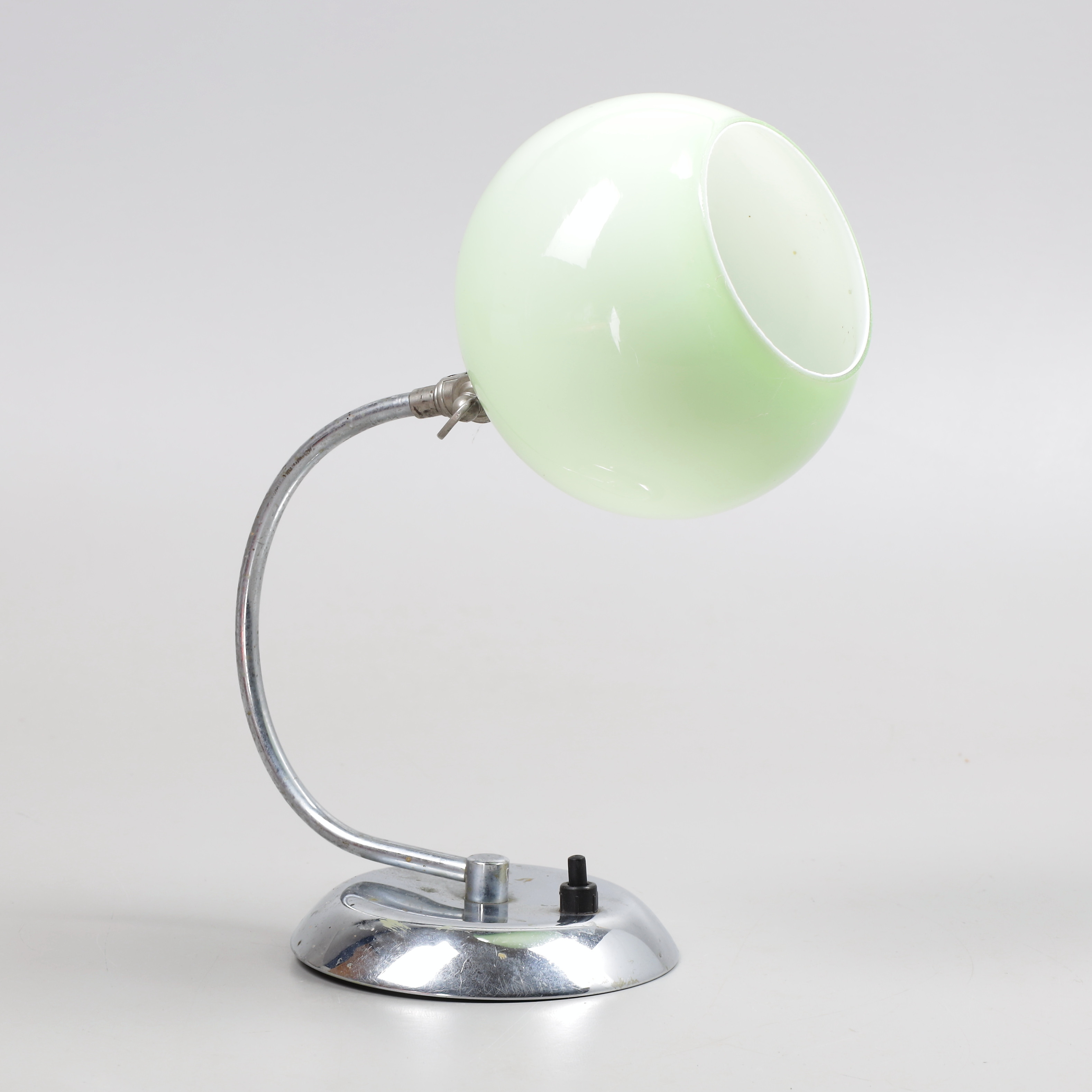 VÄGGLAMPA, glas/metall, 1930/1940-tal.