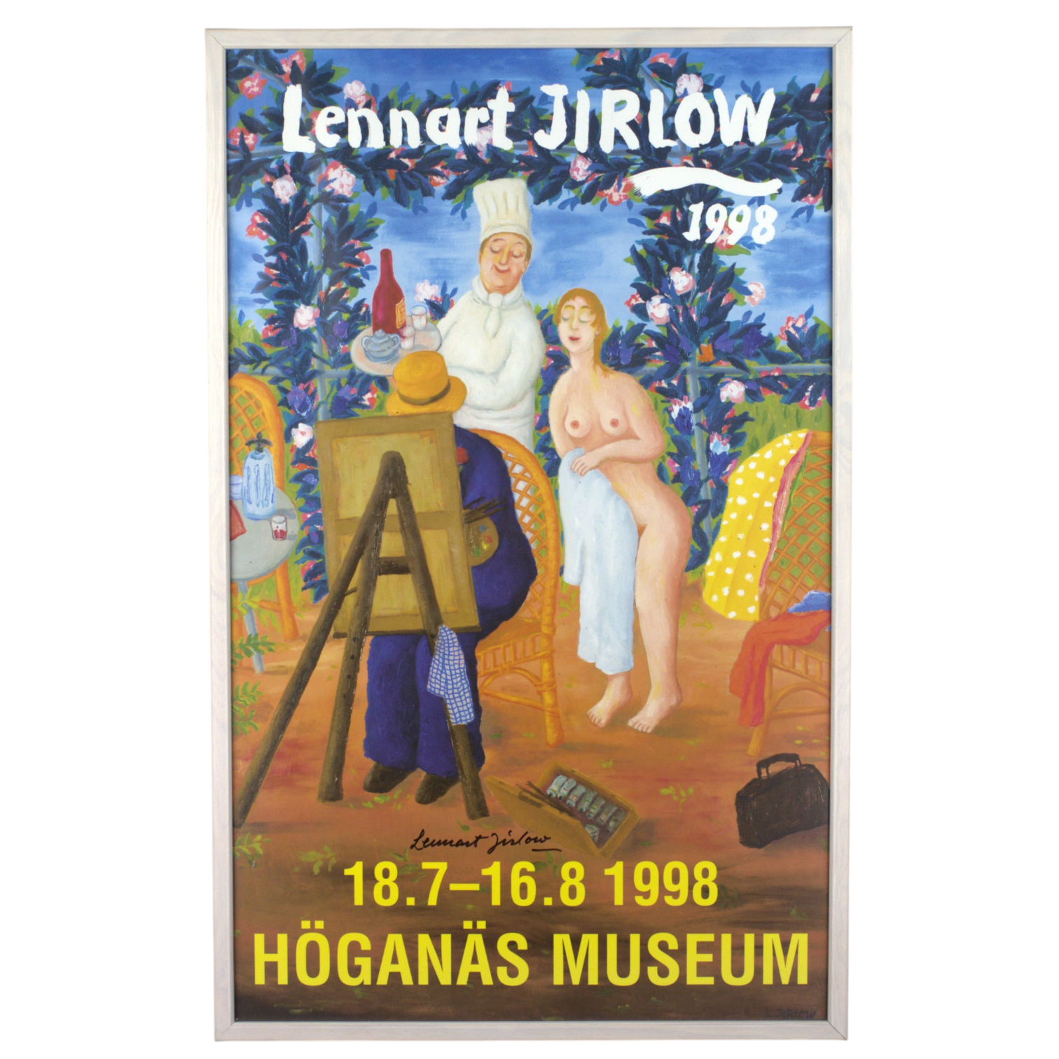 LENNART JIRLOW. Utställningsaffisch, Höganäs Museum, signerad, 1998.