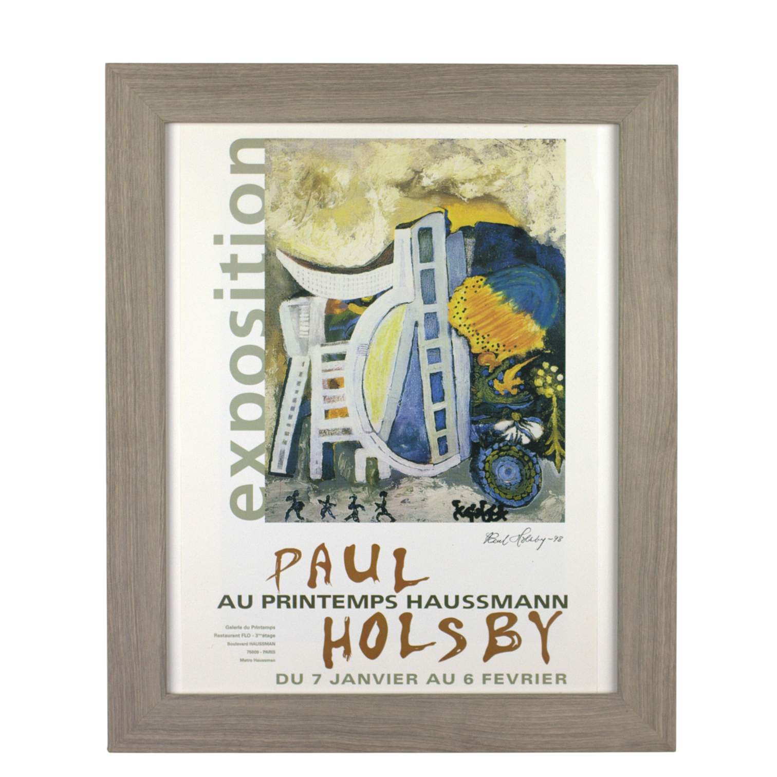 PAUL HOLSBY. Utställningsaffisch, "Au printemps Haussmann", signerad, Paris.