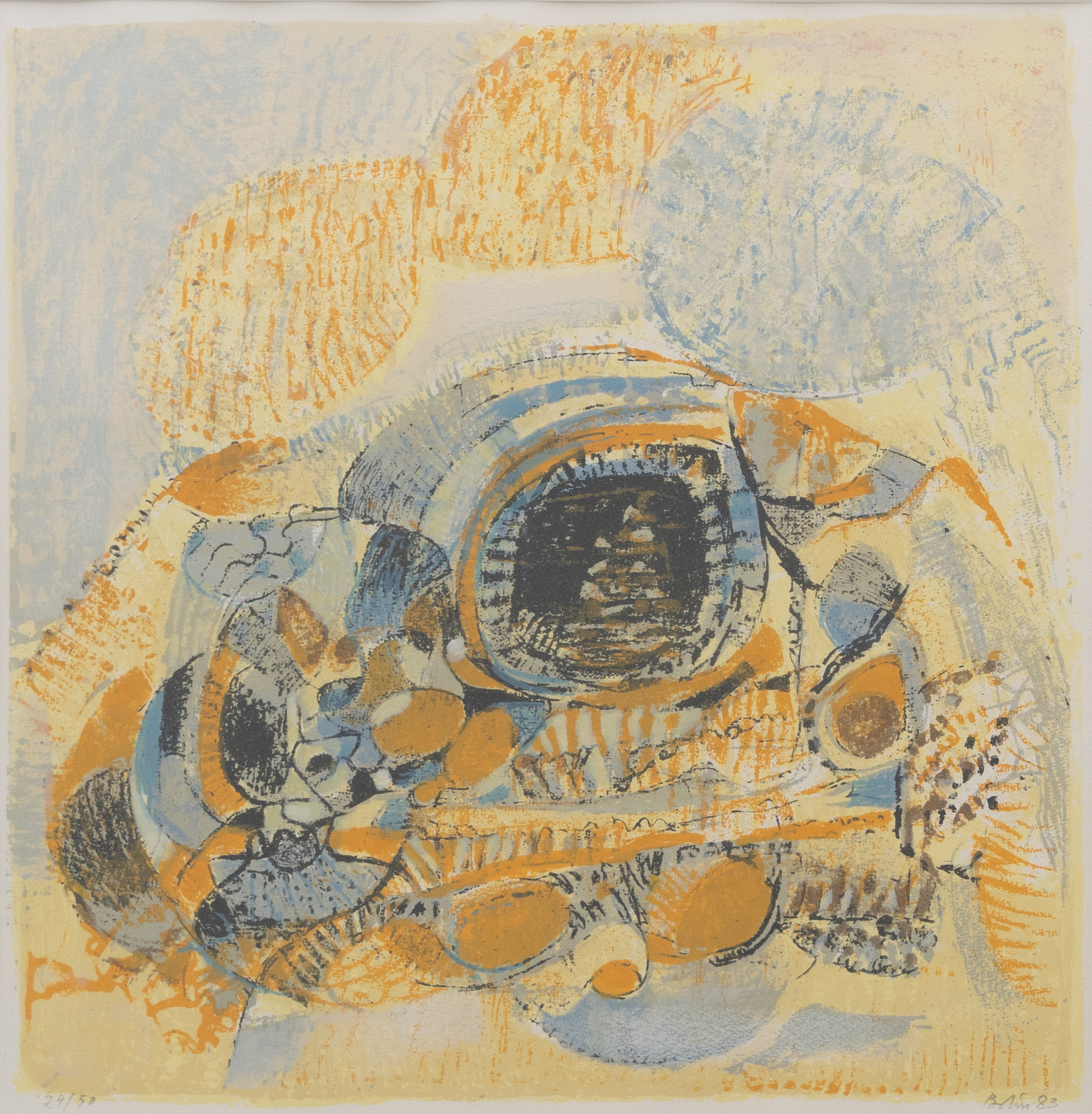 GUSTAV BOLIN (1920-1999). "Kullar i motljus", litografi nr 24/59, signerad.