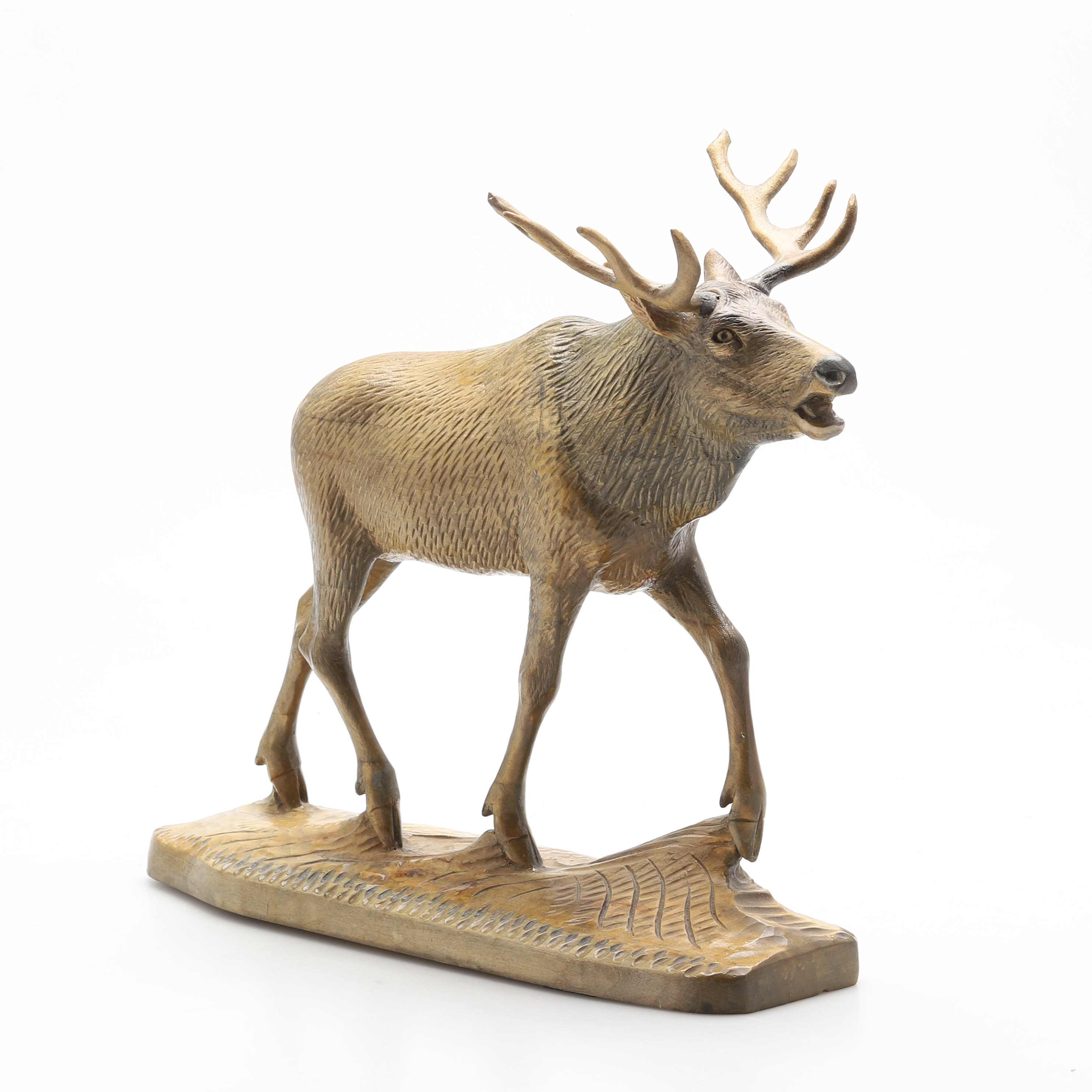 GÖTE HANSSON. Skulptur, hjort, snidat trä, signerad, daterad 2008.