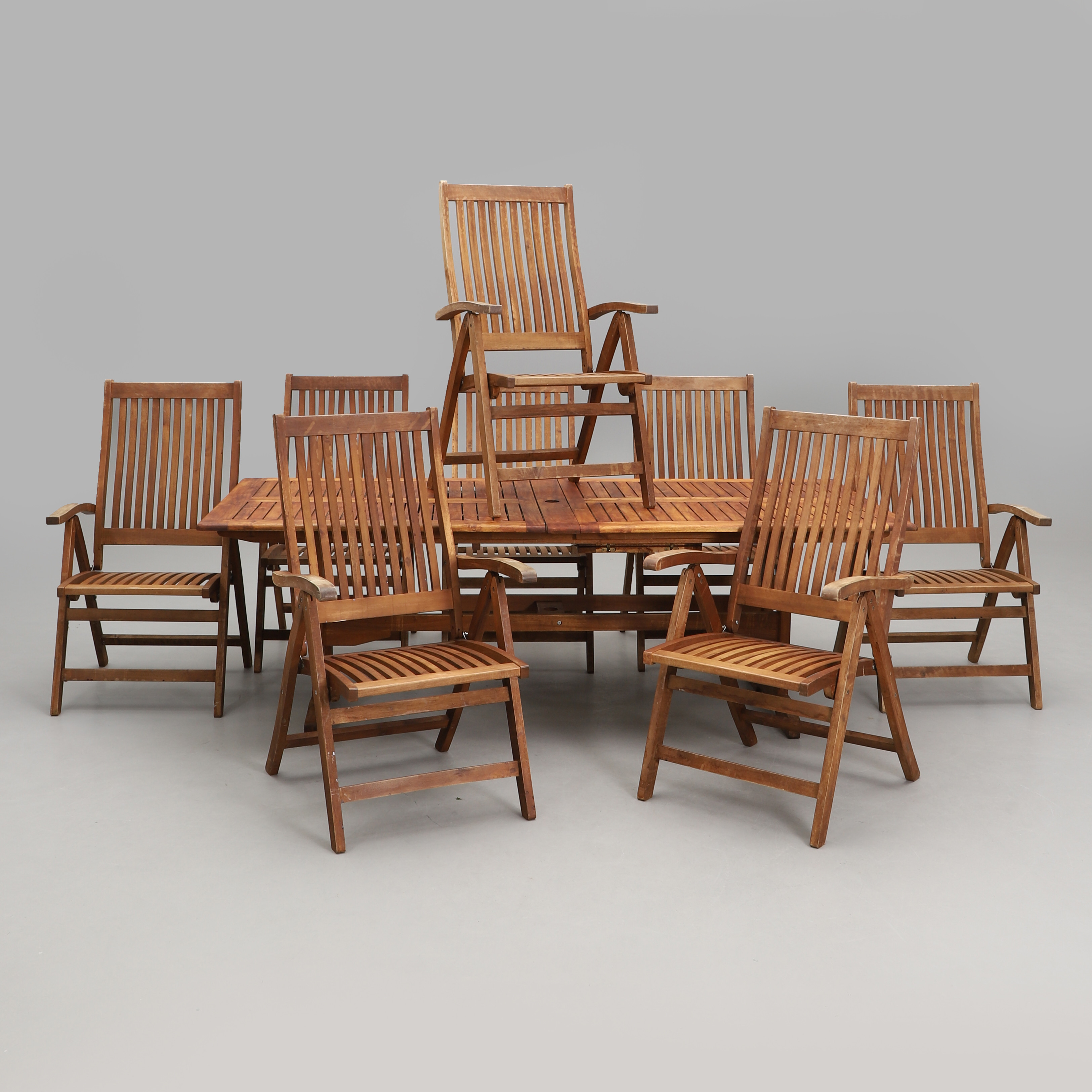 TRÄDGÅRDSMÖBLEMANG, 9 delar, teak, Brafab.