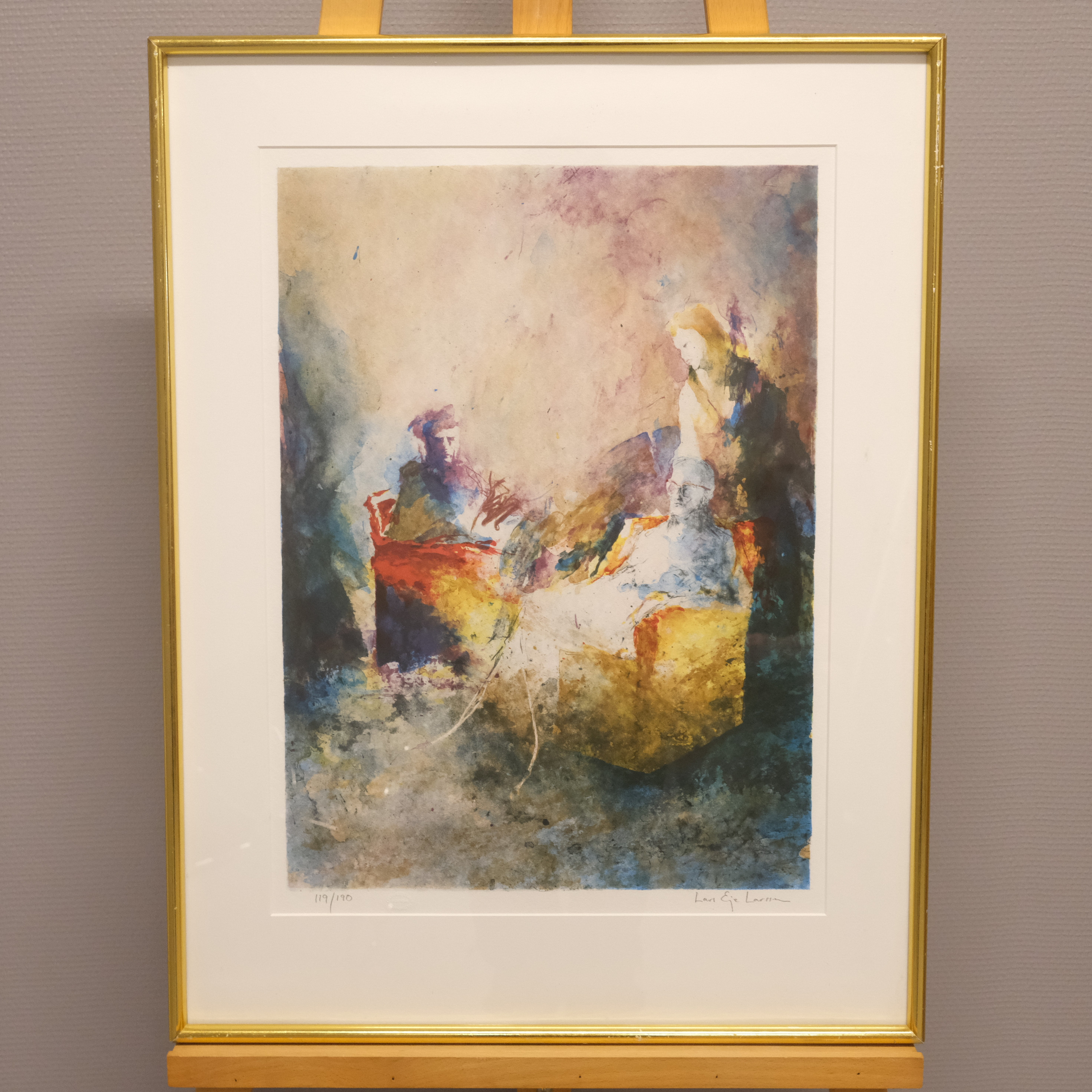 LARS EJE LARSSON. LITOGRAFI. "TRIANGELN DRAMA".