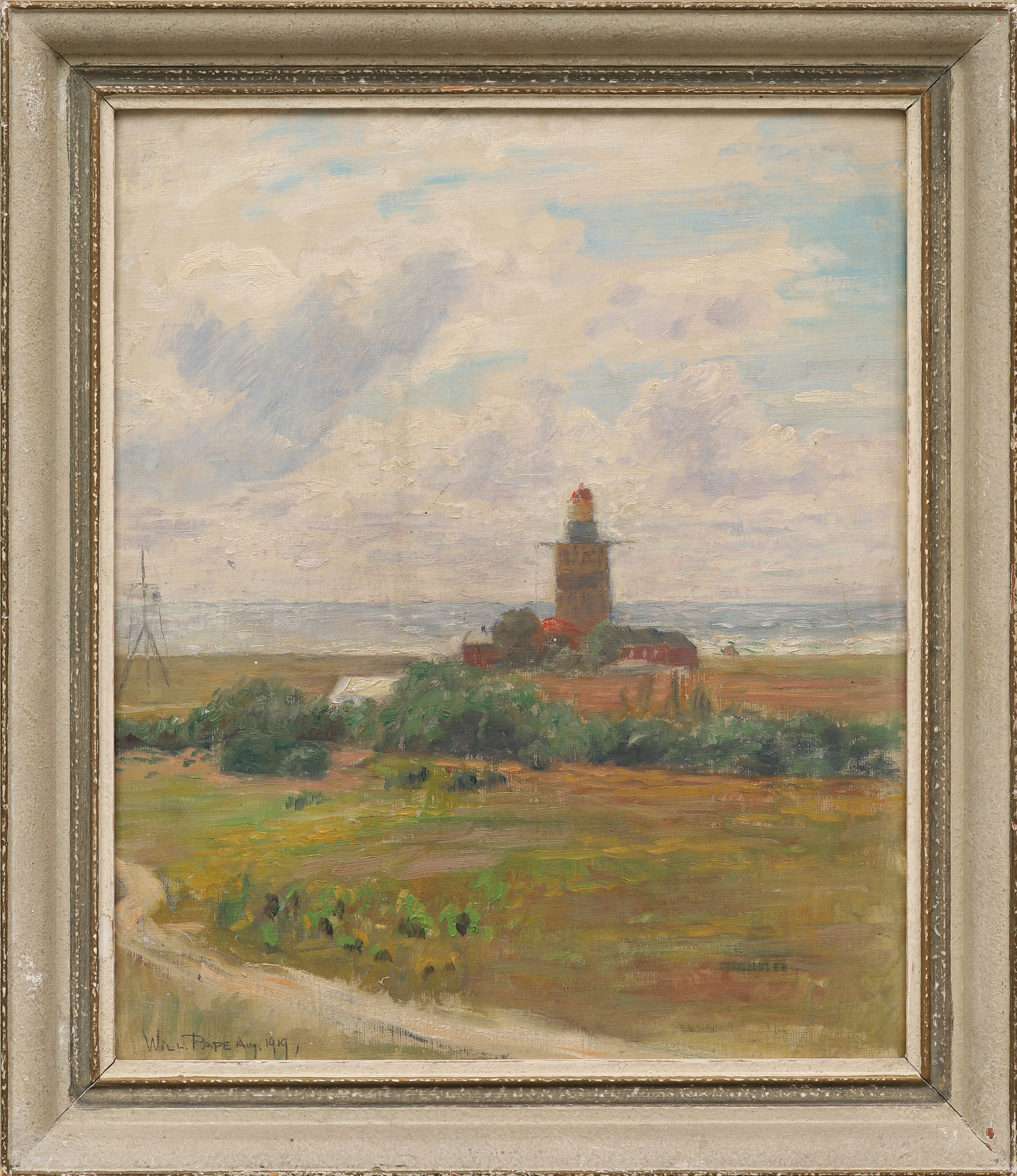 WILLIAM PAPE (1859-1920). Motiv från Falsterbo fyr, olja på duk, signerad och daterad aug. 1919.