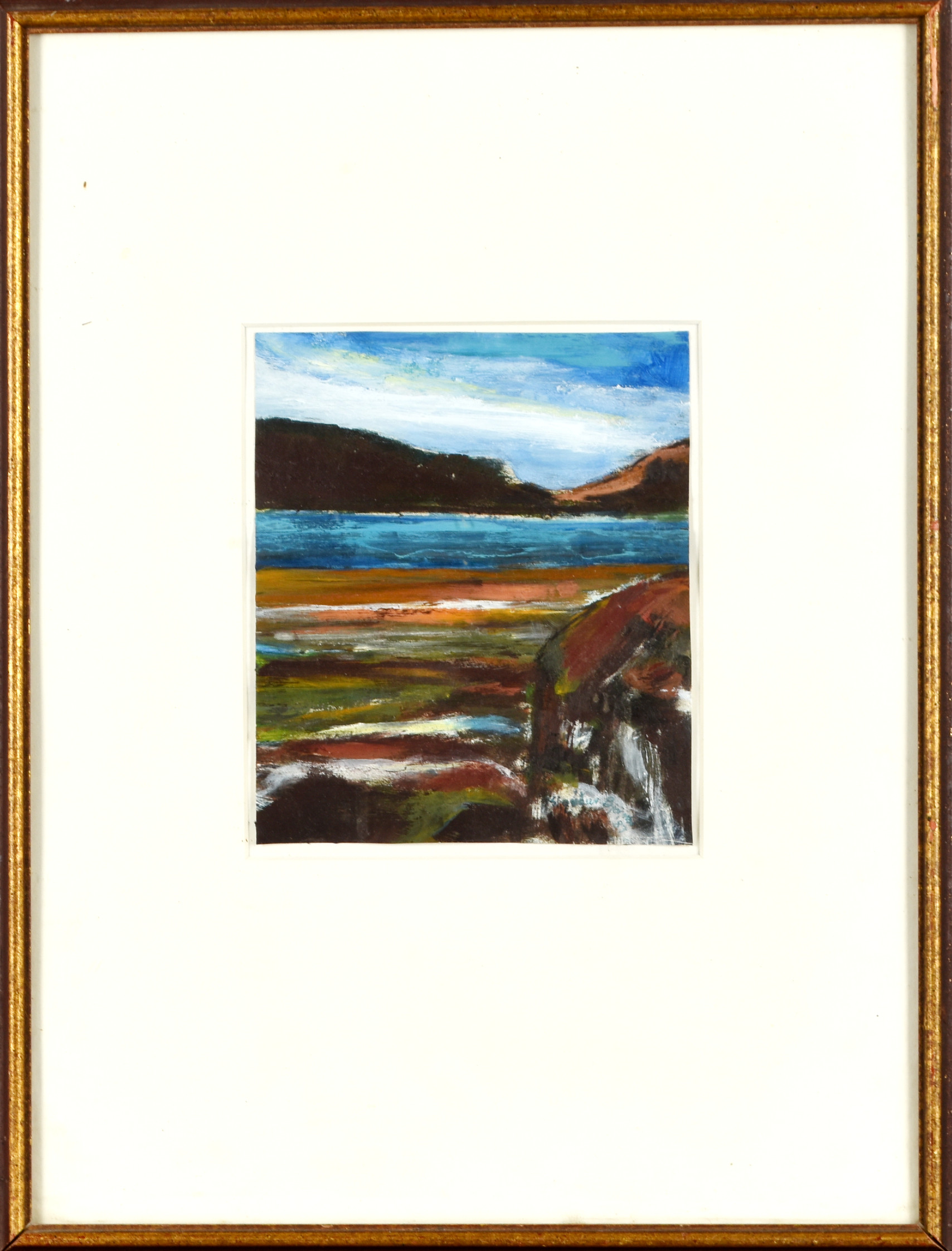 SIGRIDUR BJÖRNSDOTTIR. Akryl på papper, Landskapsmotiv, Signerad, Daterad 1987.