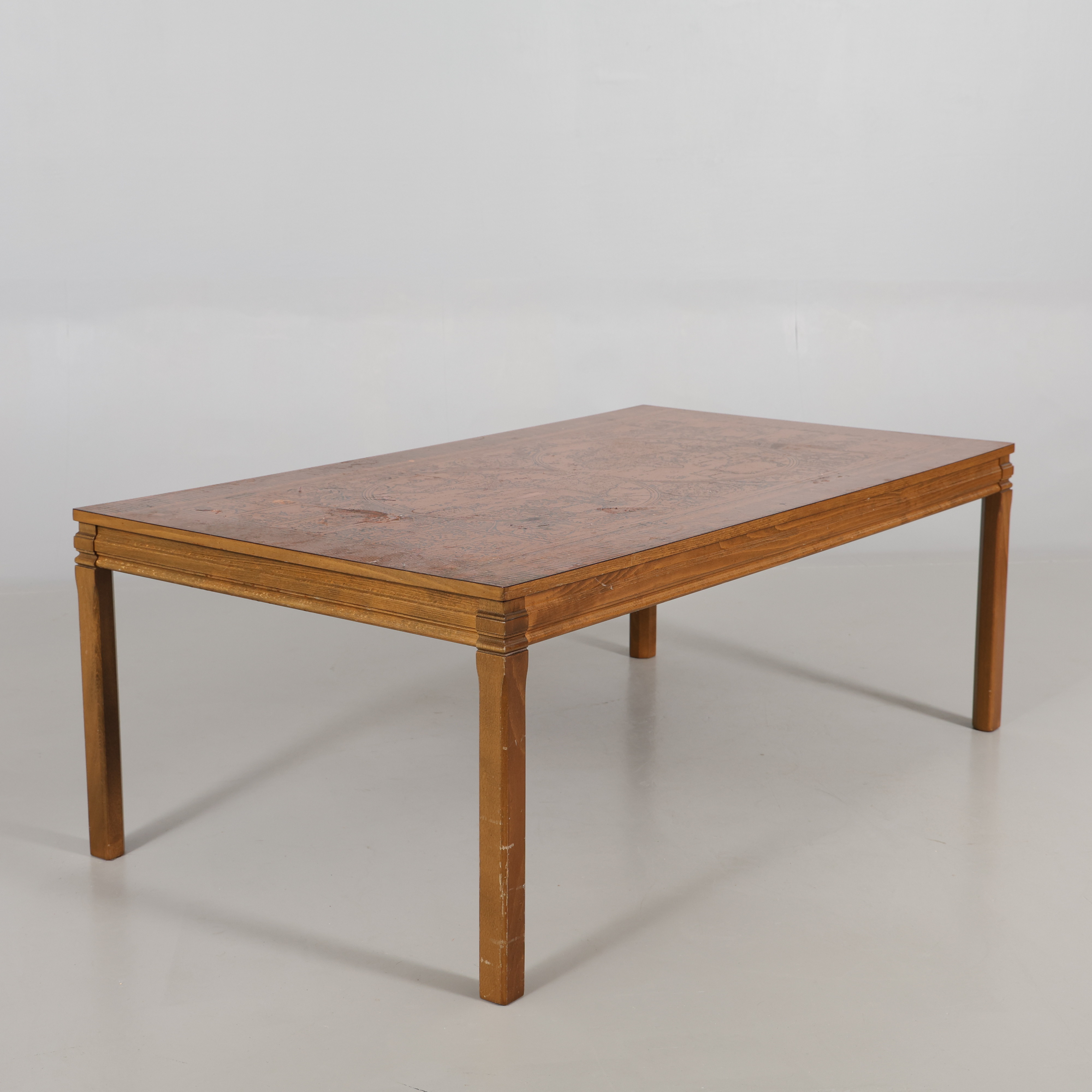 SOFFBORD med kopparskiva, 1900-tal.