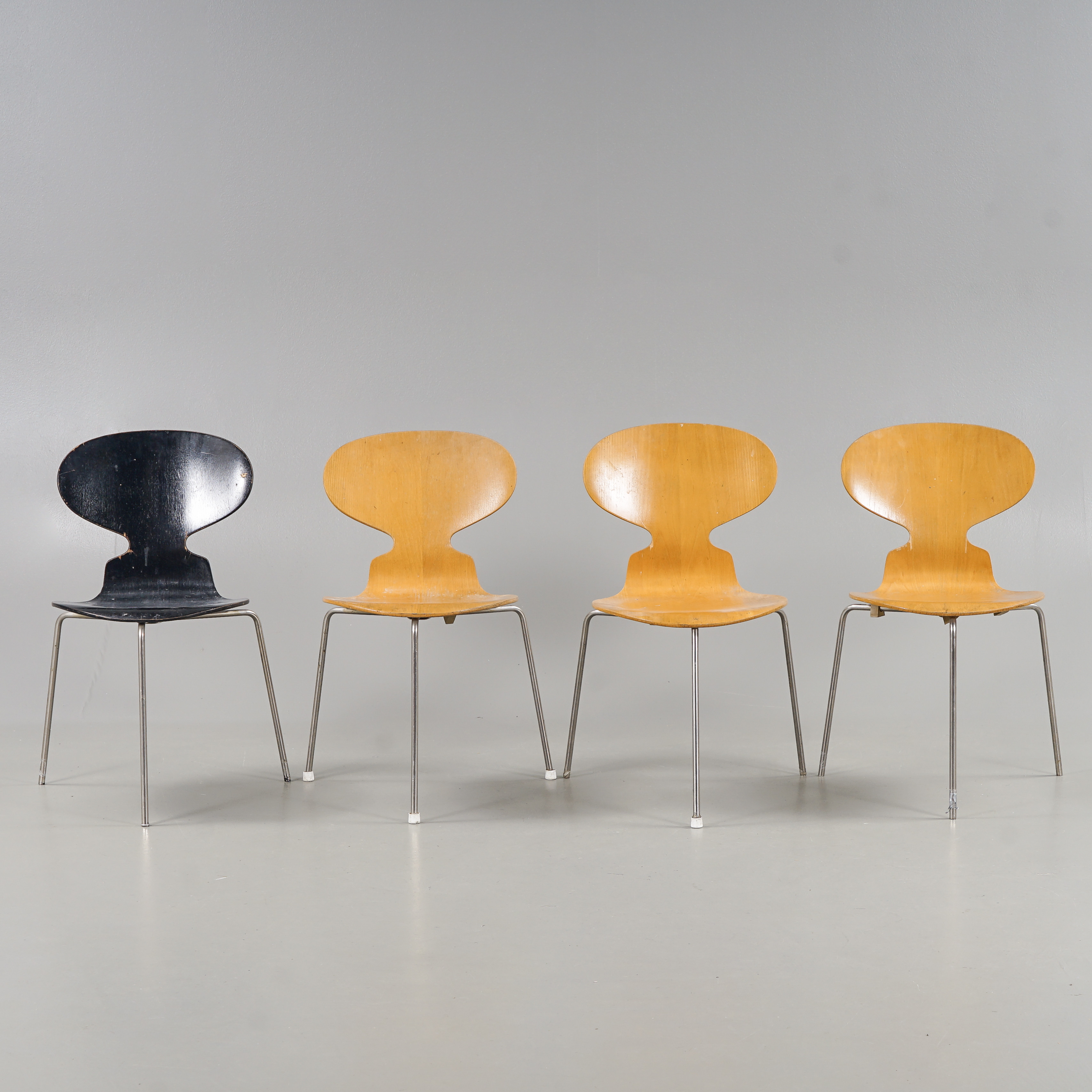 ARNE JACOBSEN. Stolar 4 stycken "Myran" Fritz Hansen, Danmark, 1960-tal.