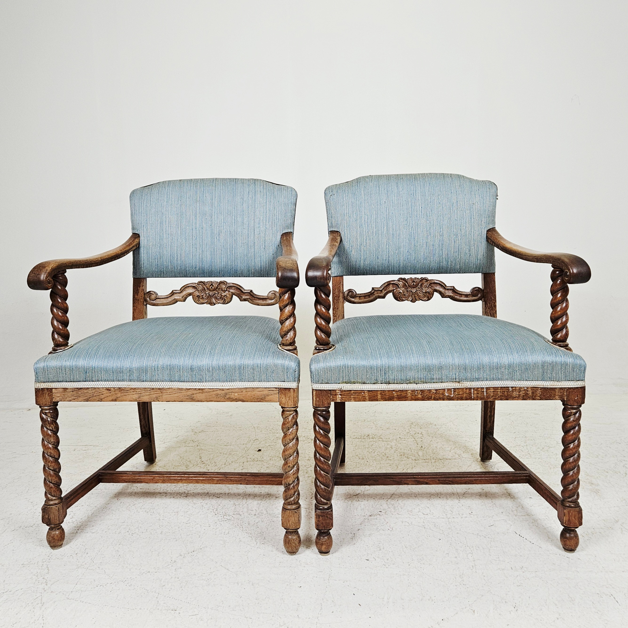 KARMSTOLAR, ett par, barockstil, 1900-tal.