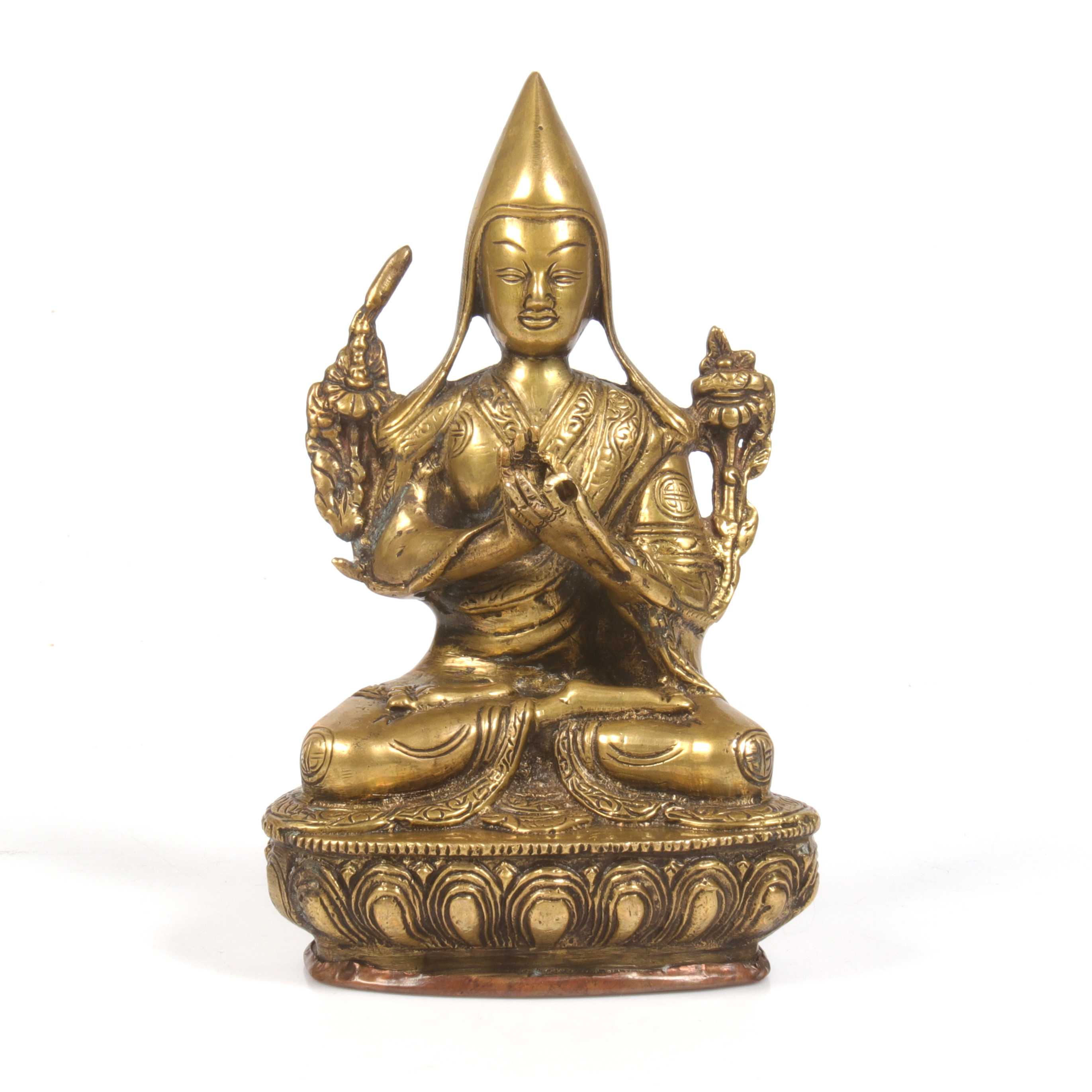 SKULPTUR, mässing, Buddha, Tibet. 18/1900-tal.