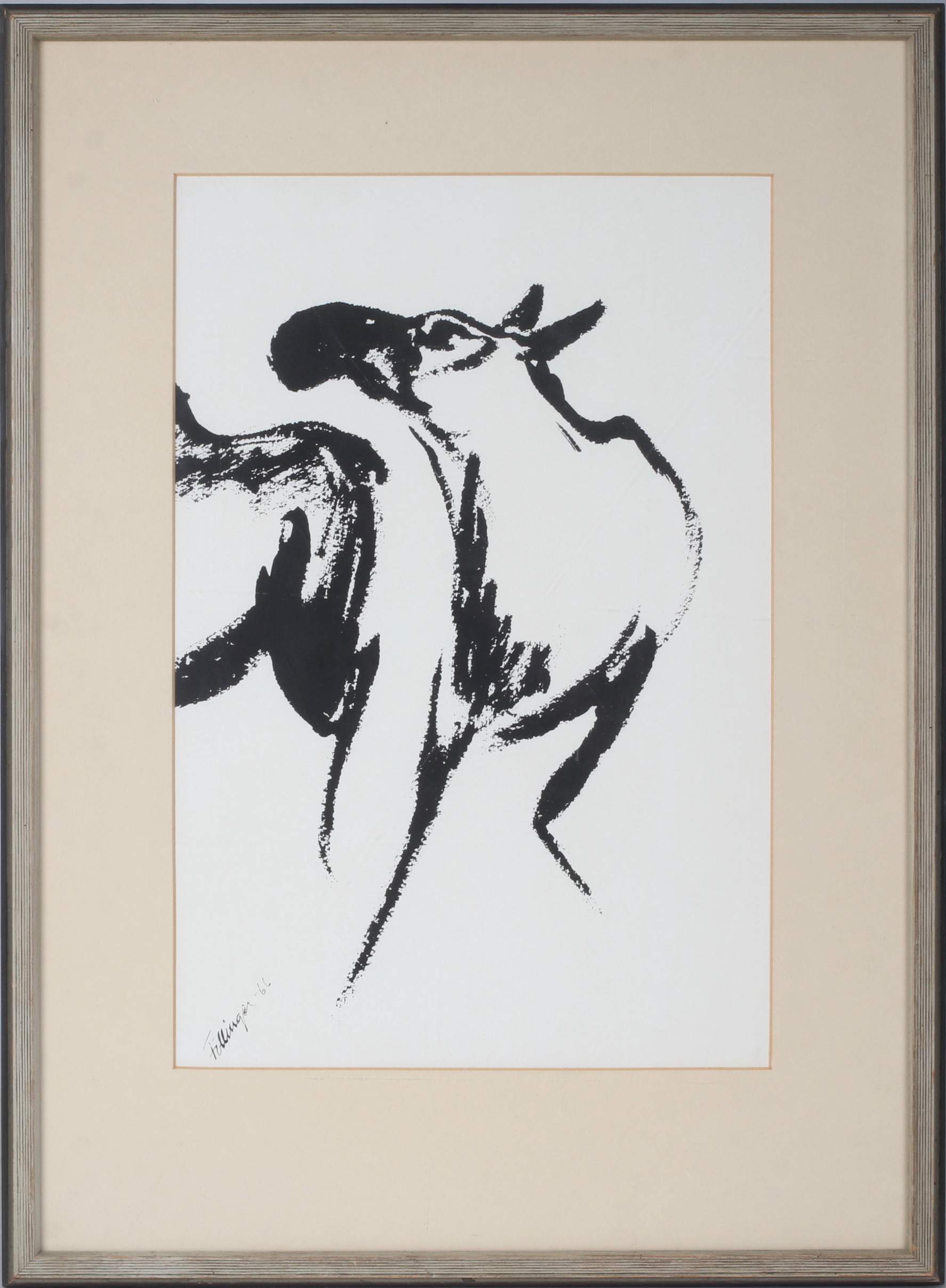 TORSTEN FÖLLINGER. Älgkalv, serigrafi, signerad och daterad -66.