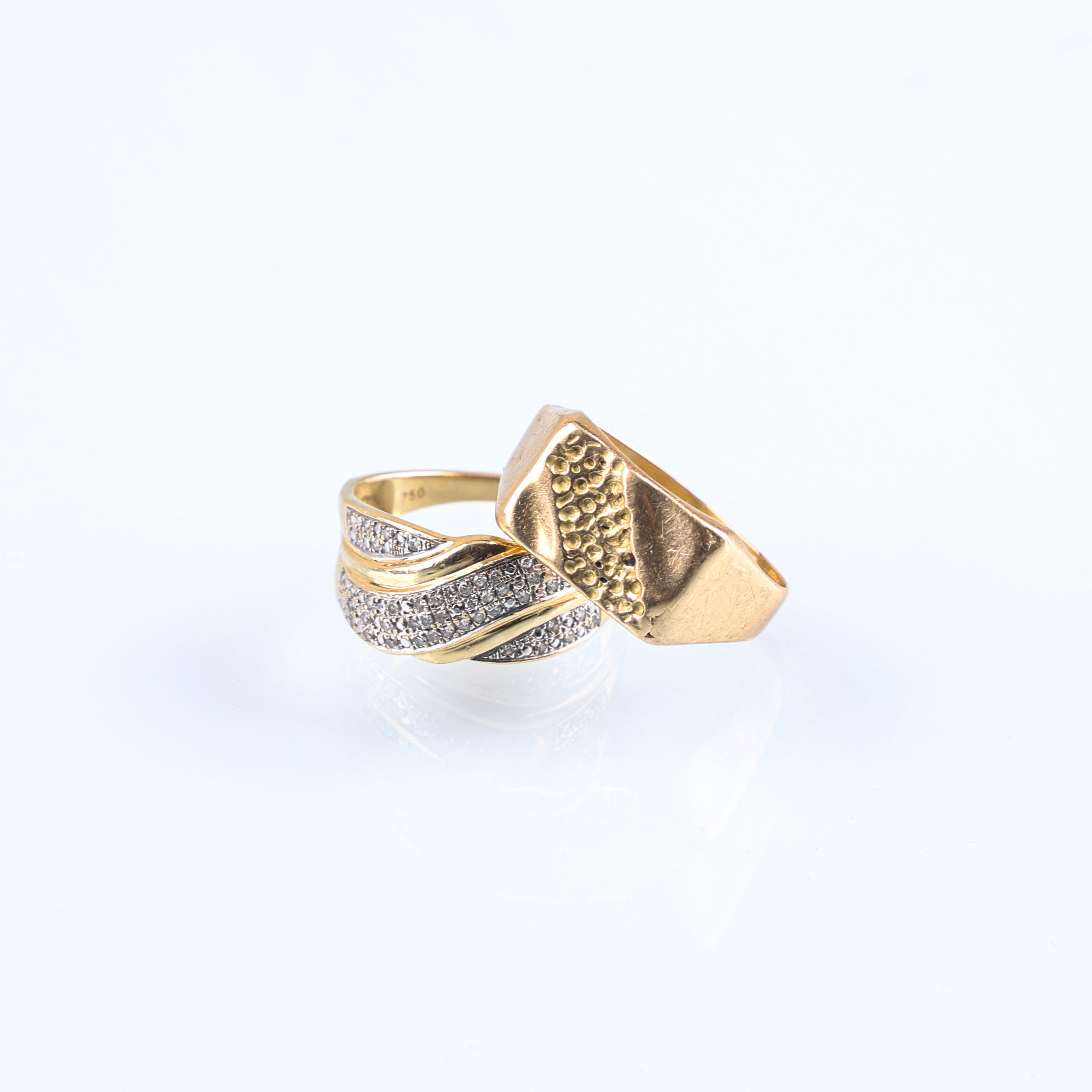 GULDRINGAR, 2 st, 18k guld.