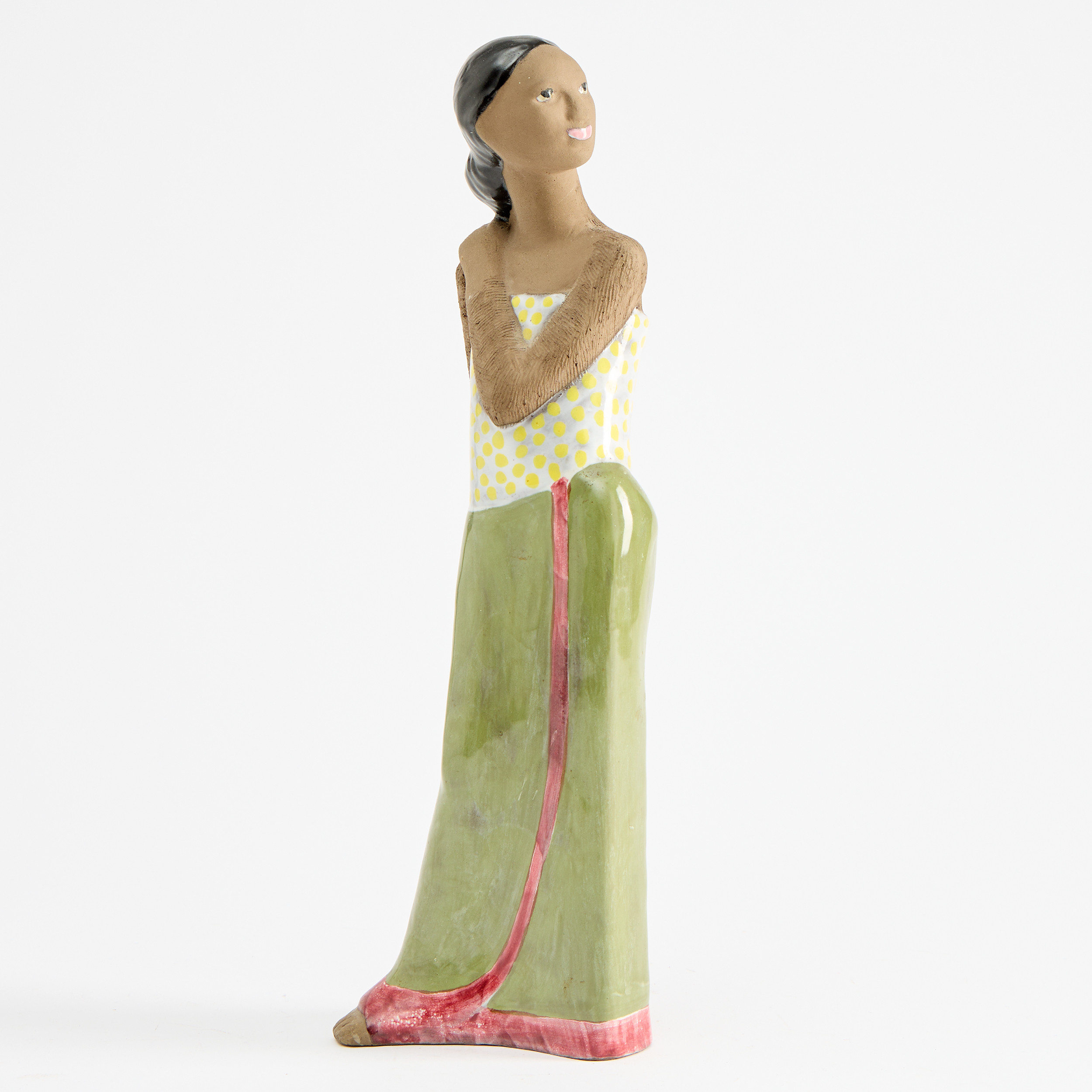MARI SIMMULSON. Figurin, Uppsala Ekeby, delvis glaserat lergods.