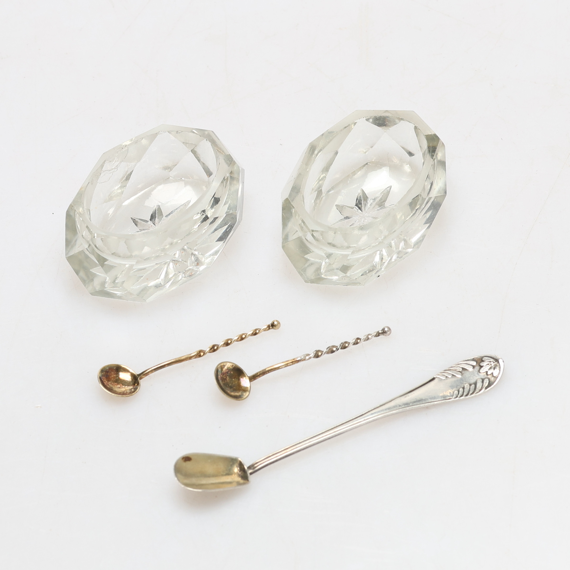 SALTKAR MED SKEDAR, 5 delar, silver/glas.