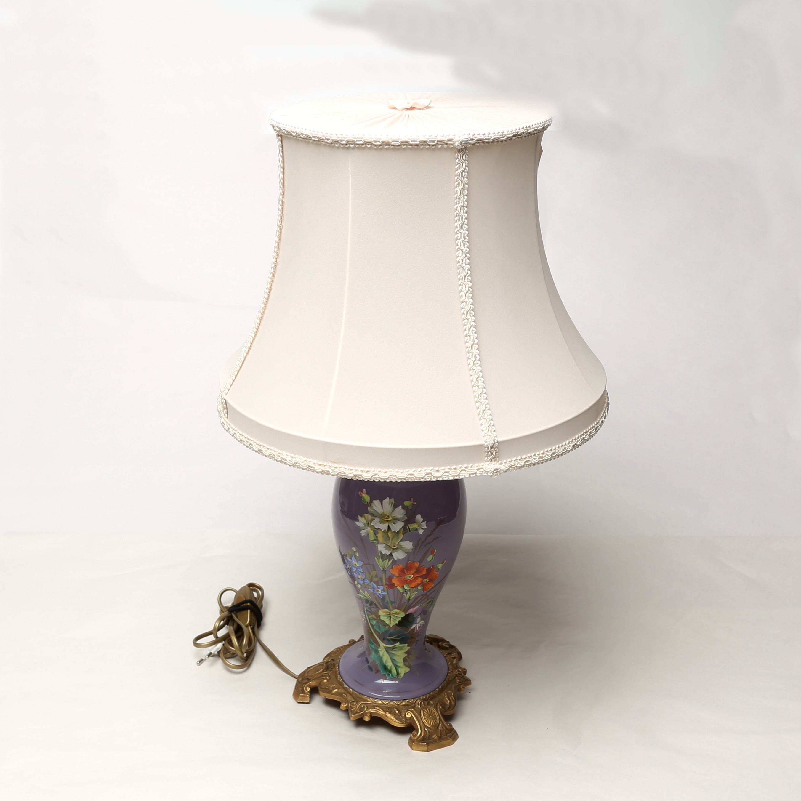 BORDSLAMPA, glas/metall.