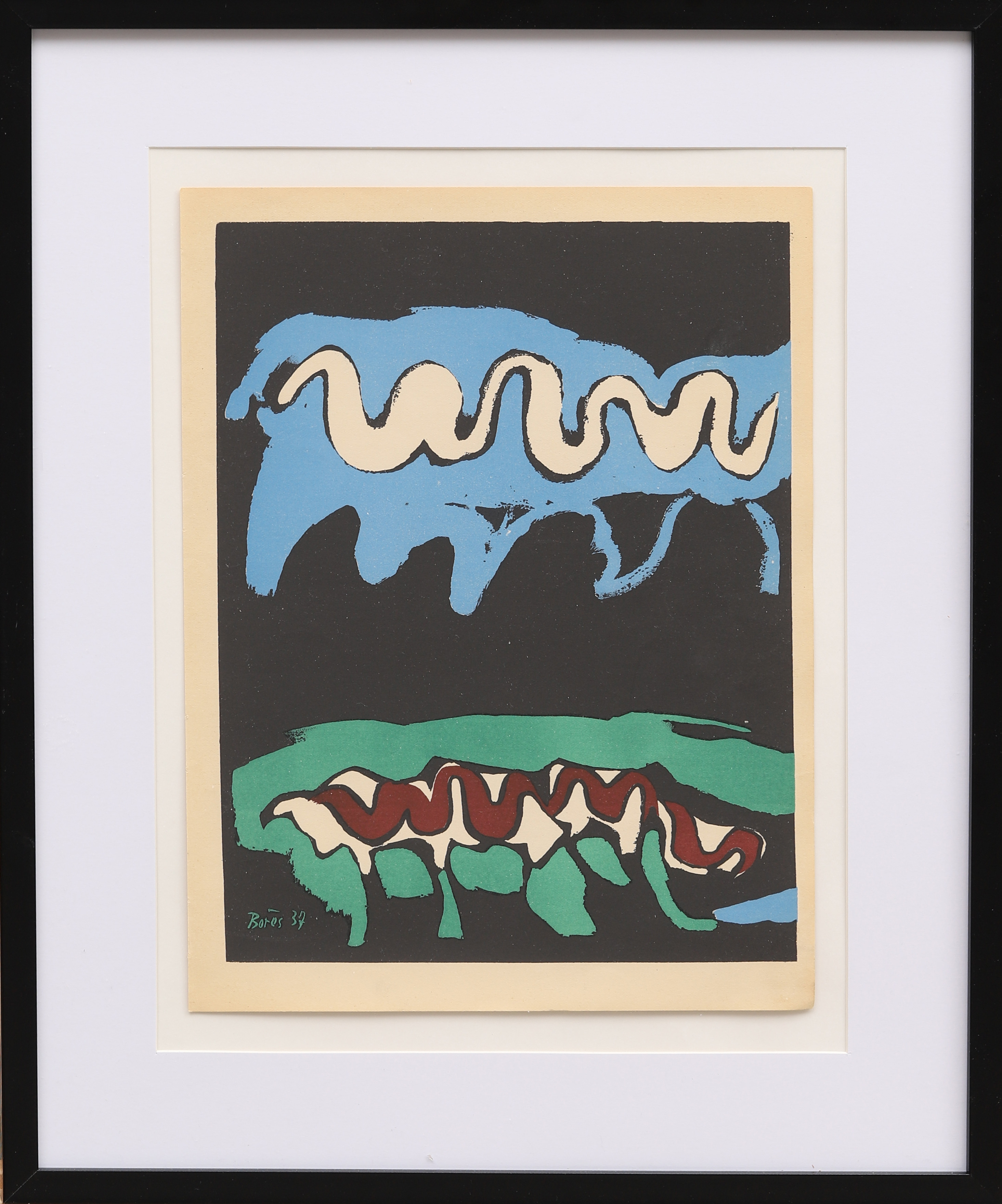 FRANCISCO BORES. "La Terre", färglitografi ur Verve No 1, 1937, signerad i trycket.