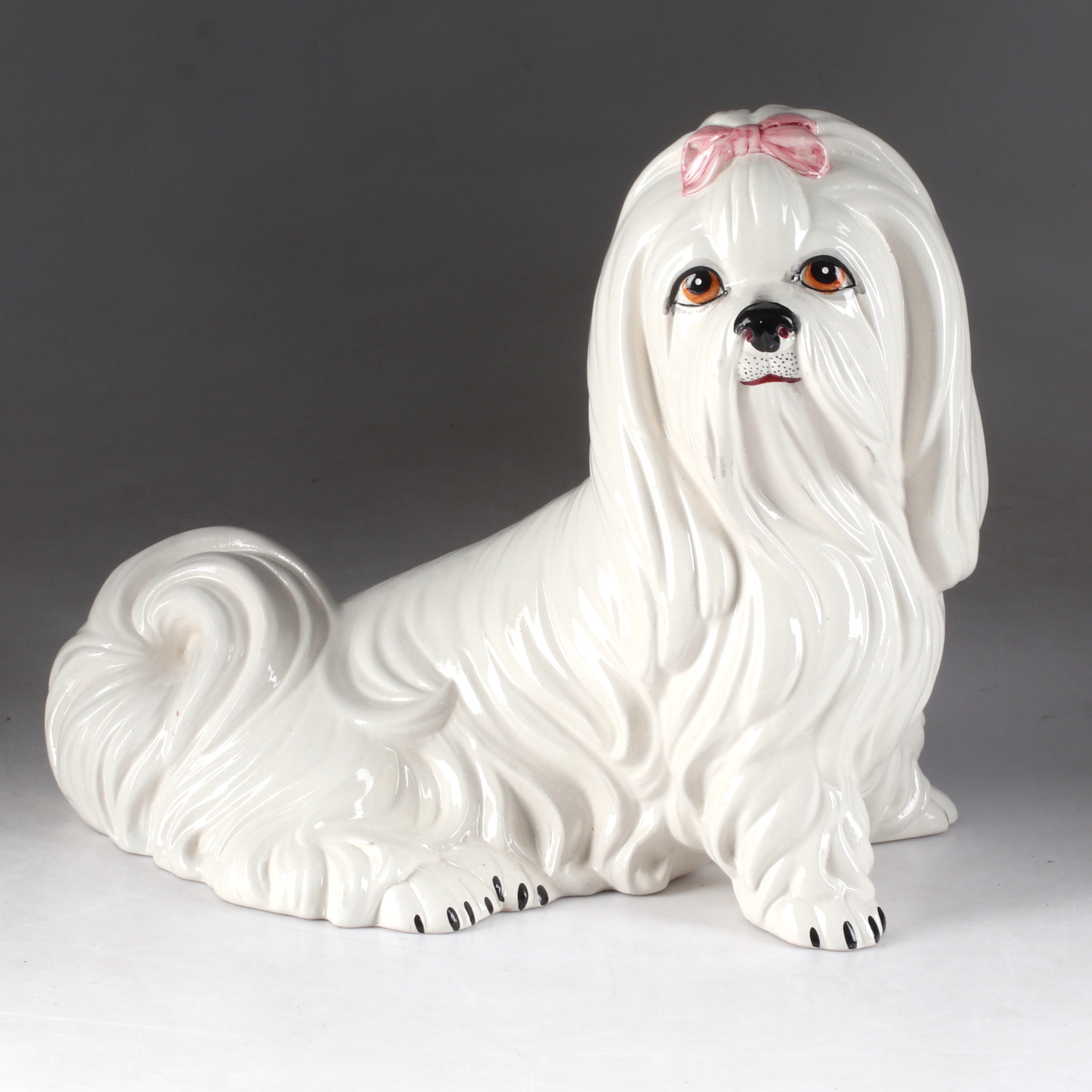 FIGURIN, hund, keramik, Italien, 1900-talets andra hälft.