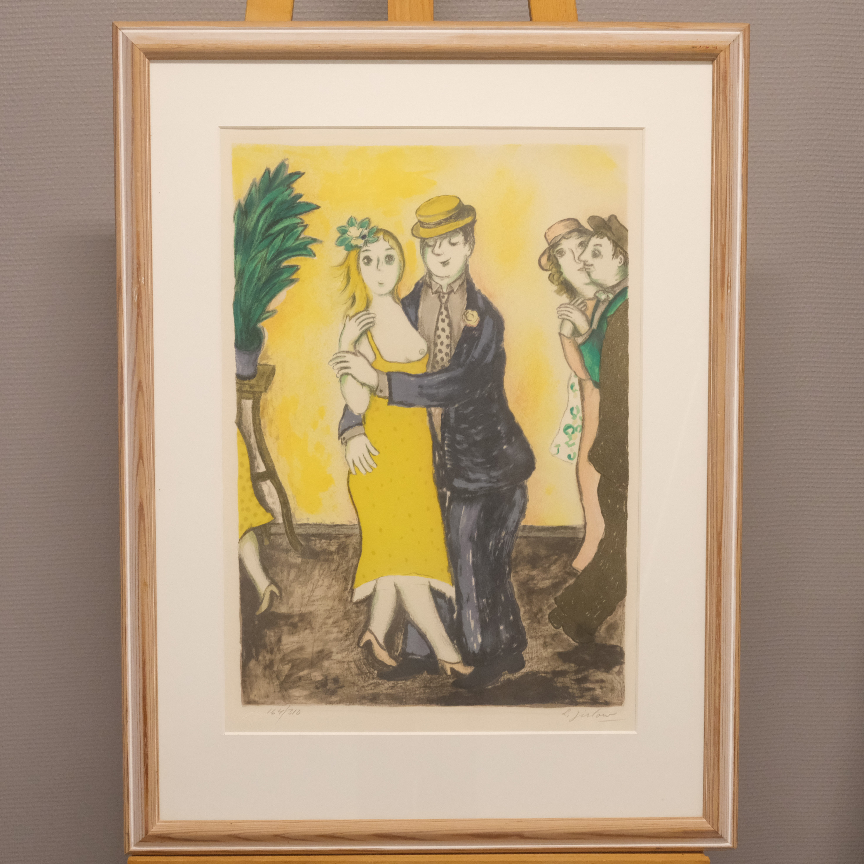 LENNART JIRLOW. DANSANDE PAR, FÄRGLITOGRAFI.